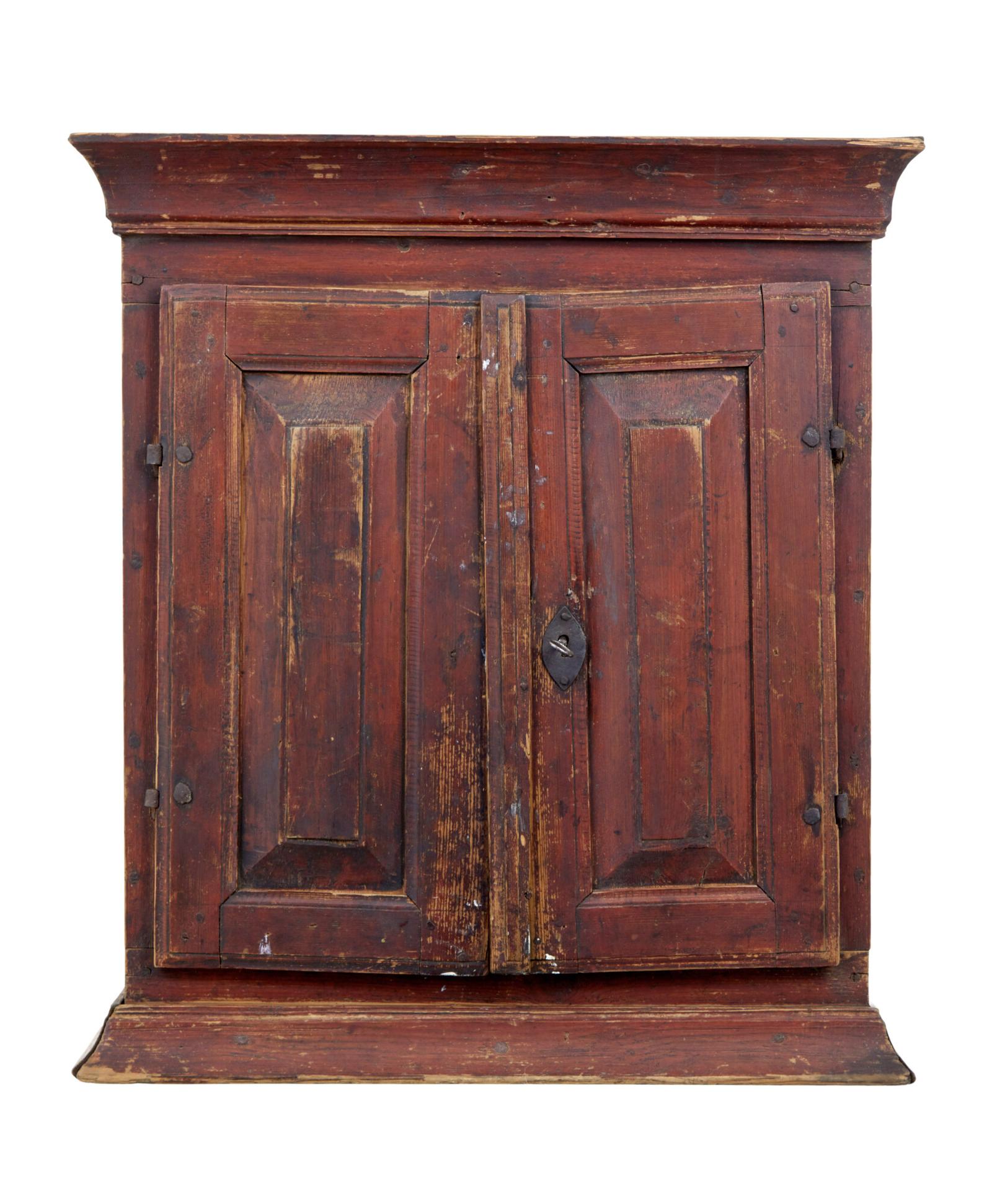 Swedish Early 19th Century Painted Pine Wall Cupboard (1 of 7)