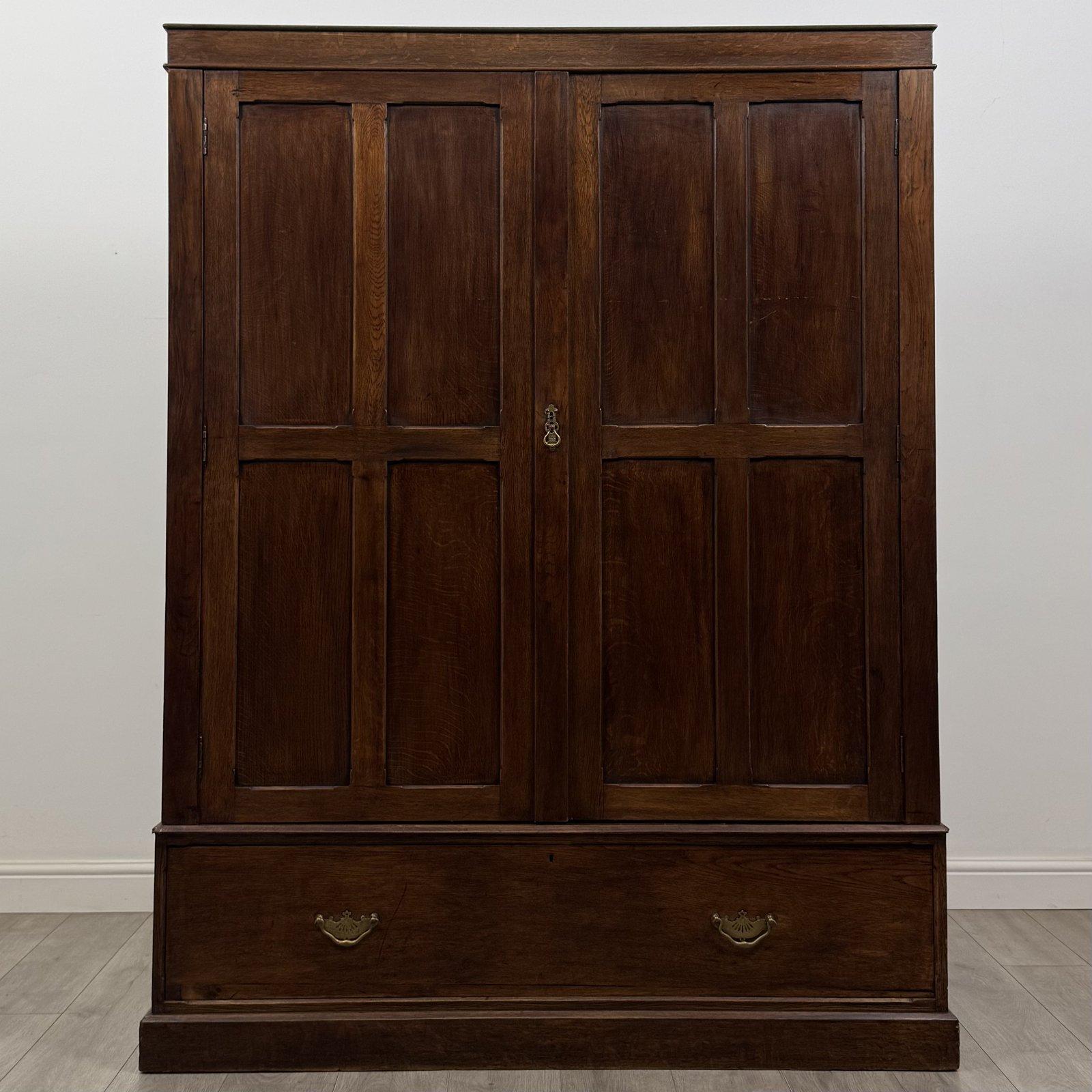 Antique Edwardian Oak Wardrobe | Panelled Doors & Long Drawer | AF-6790 (1 of 11) Antique Edwardian Oak Wardrobe | Panelled Doors & Long Drawer | AF-6790 (1 of 11)