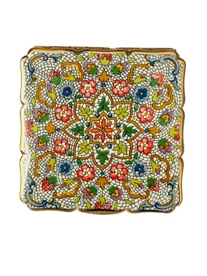 Vintage Stratton in Hand Enamel Mosaic Design Powder Compact c.1950 (1 of 5) Vintage Stratton in Hand Enamel Mosaic Design Powder Compact c.1950 (1 of 5)