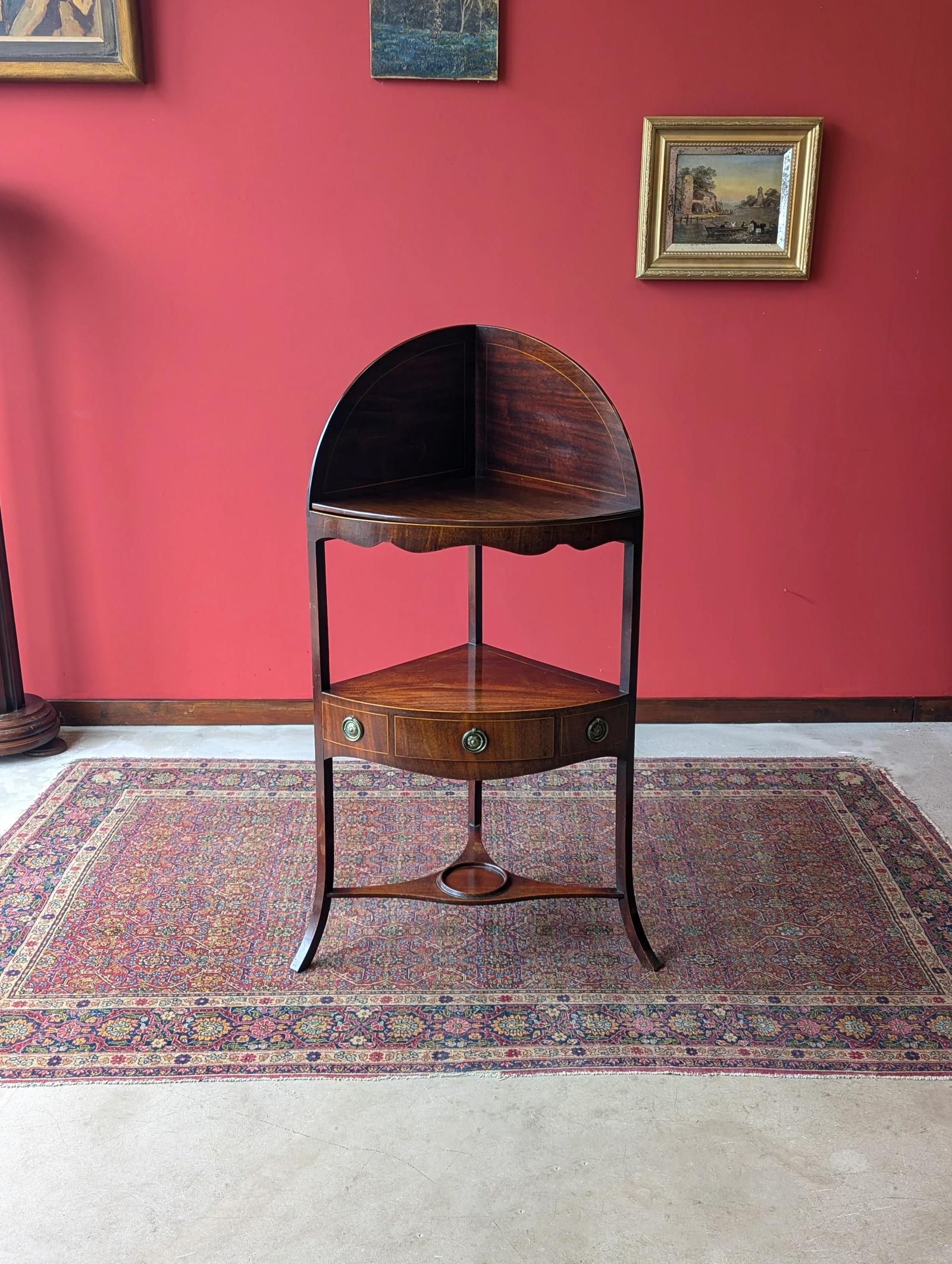 Antique Georgian Mahogany Corner Stand (1 of 10) Antique Georgian Mahogany Corner Stand (1 of 10)