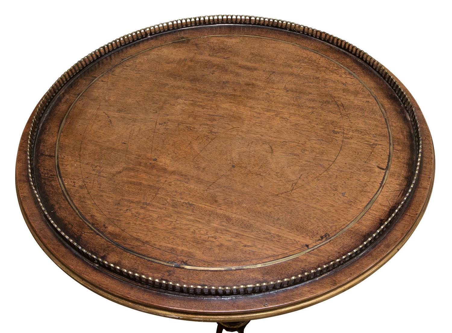 1st Empire French Mahogany Occasional Table with Strung Brass Line (1 of 1) 1st Empire French Mahogany Occasional Table with Strung Brass Line (1 of 1)