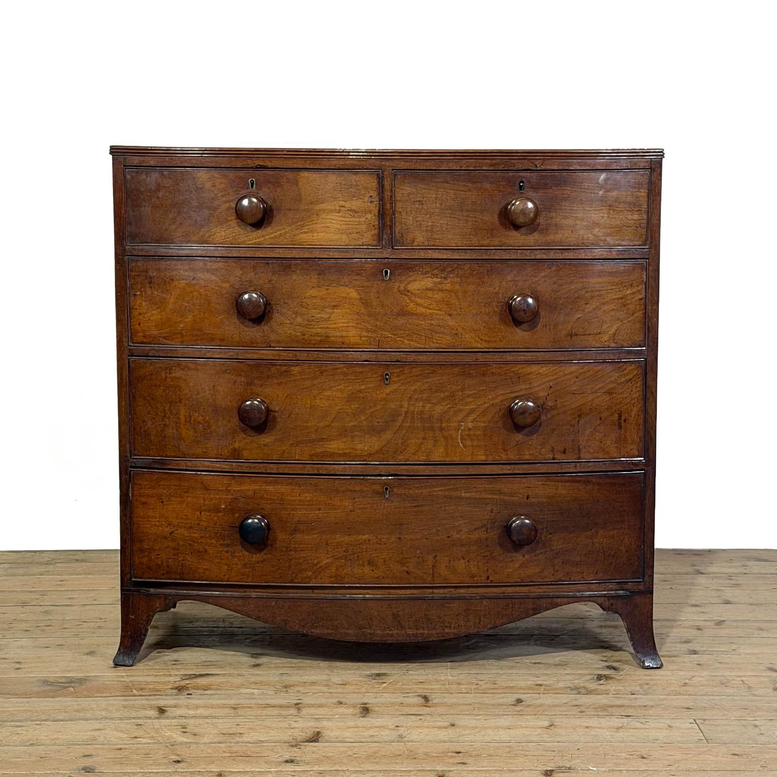 Antique Regency Mahogany Bow Front Chest of Drawers (1 of 9) Antique Regency Mahogany Bow Front Chest of Drawers (1 of 9)