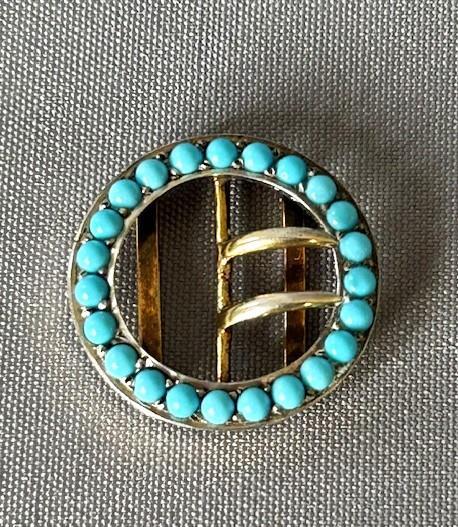 Austrian Silver Gilt & Turquoise Antique Choker Buckle (1 of 6) Austrian Silver Gilt & Turquoise Antique Choker Buckle (1 of 6)