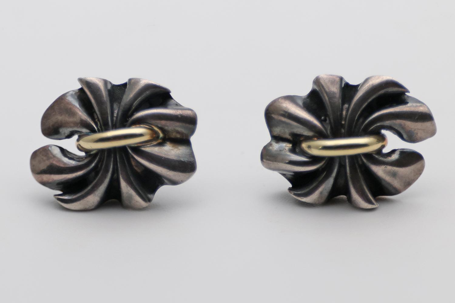 Rare Georg Jensen Sterling Silver Earrings with Gold Accents (1 of 4) Rare Georg Jensen Sterling Silver Earrings with Gold Accents (1 of 4)