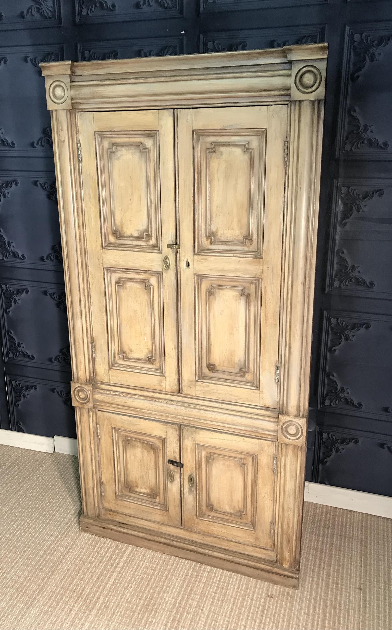 Pine Barrel Back Corner Cupboard in Original Paint (1 of 1) Pine Barrel Back Corner Cupboard in Original Paint (1 of 1)