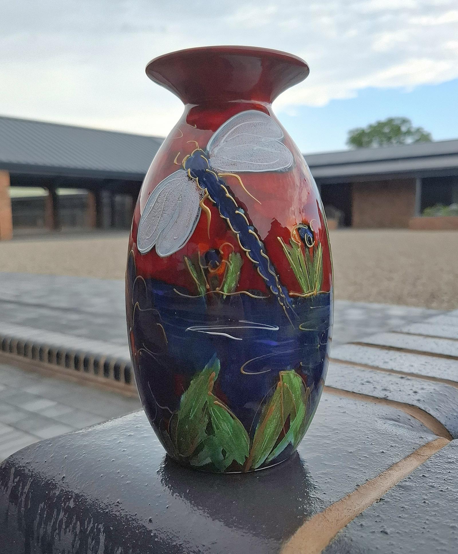 Anita Harris Minos Vase " Dragonfly' Design (1 of 4)