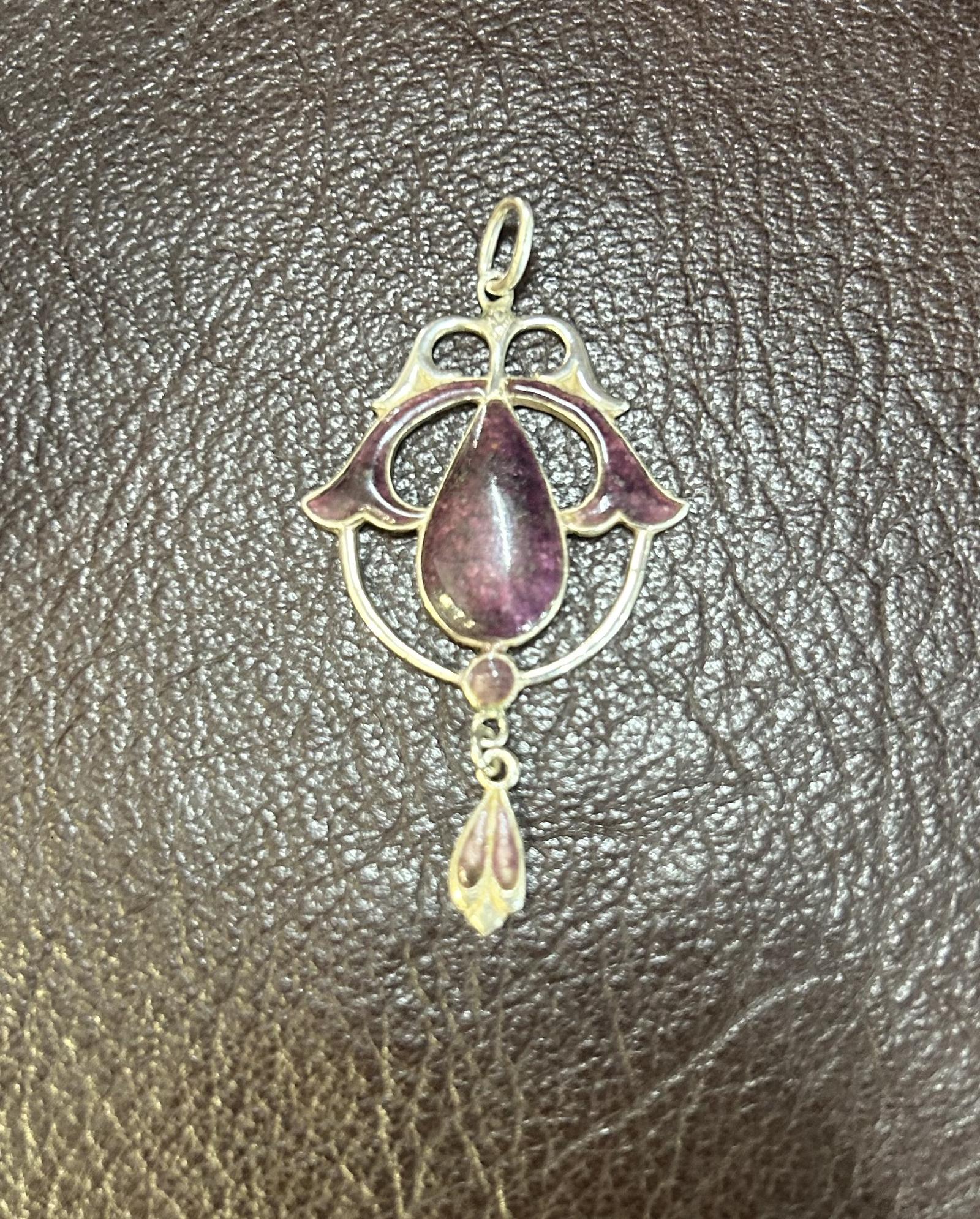 Silver & Enamel Art Nouveau Period Pendant (1 of 2) Silver & Enamel Art Nouveau Period Pendant (1 of 2)