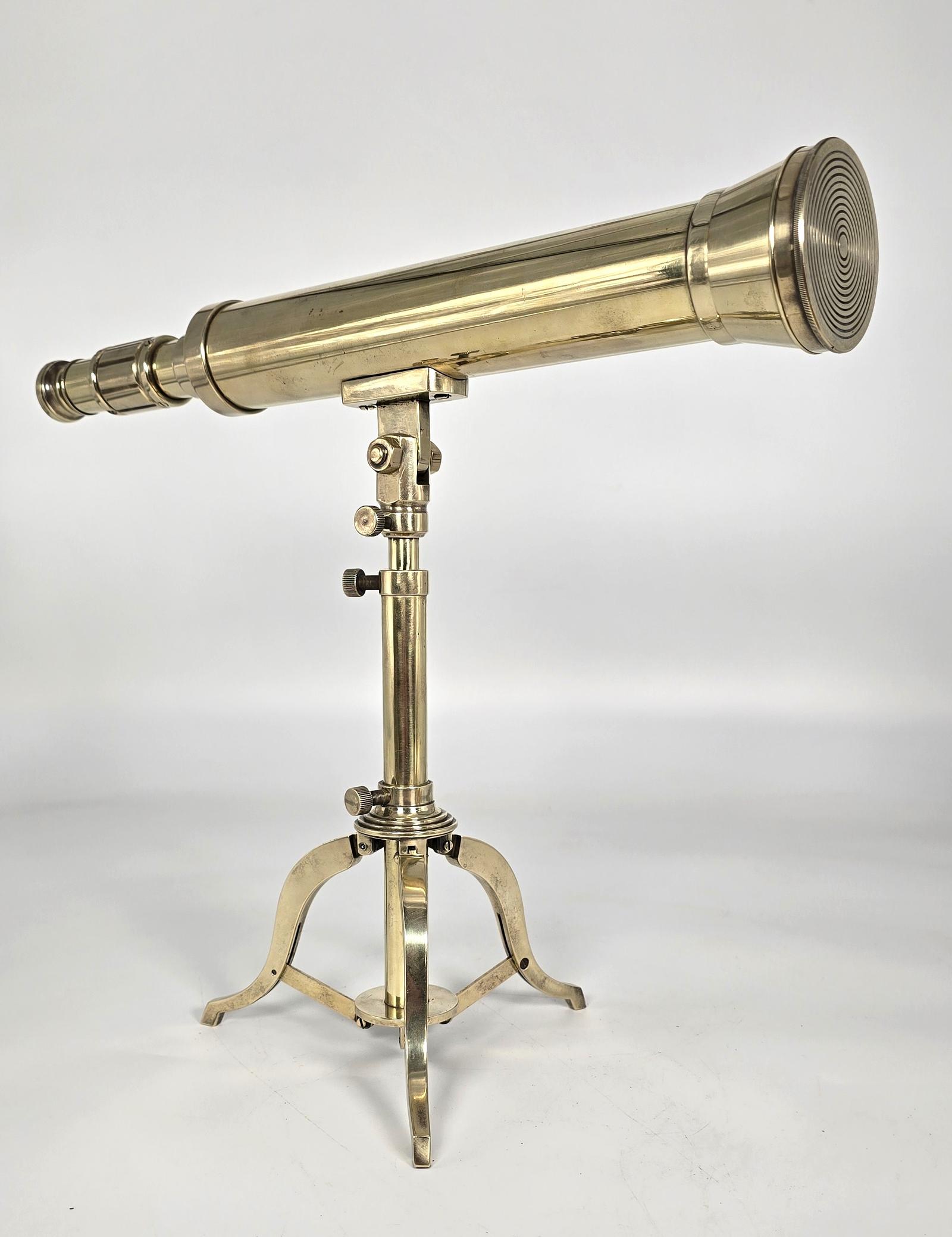 19th Century Brass Telescope on Folding Tripod Stand c.1860 (1 of 6)