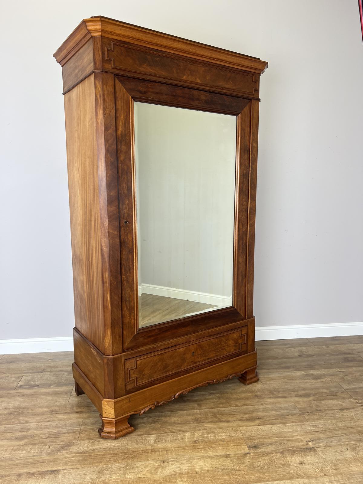 Wardrobe Antique French Walnut Burr Mirrored Armoire (1 of 14) Wardrobe Antique French Walnut Burr Mirrored Armoire (1 of 14)