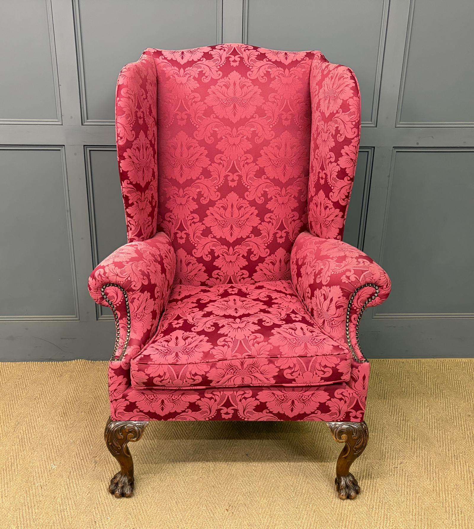 Late 19th Century Walnut Wing Armchair (1 of 14) Late 19th Century Walnut Wing Armchair (1 of 14)