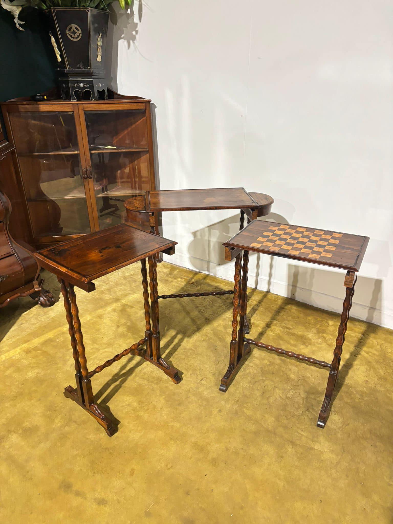 Regency Rosewood Nest of Three Tables (1 of 16)