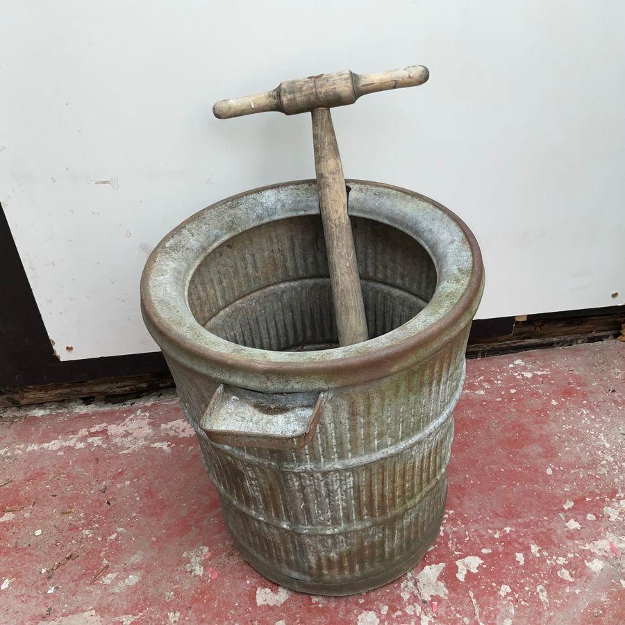 VICTORIAN DOLLY & WASHER GALVANISED TUB (1 of 5)