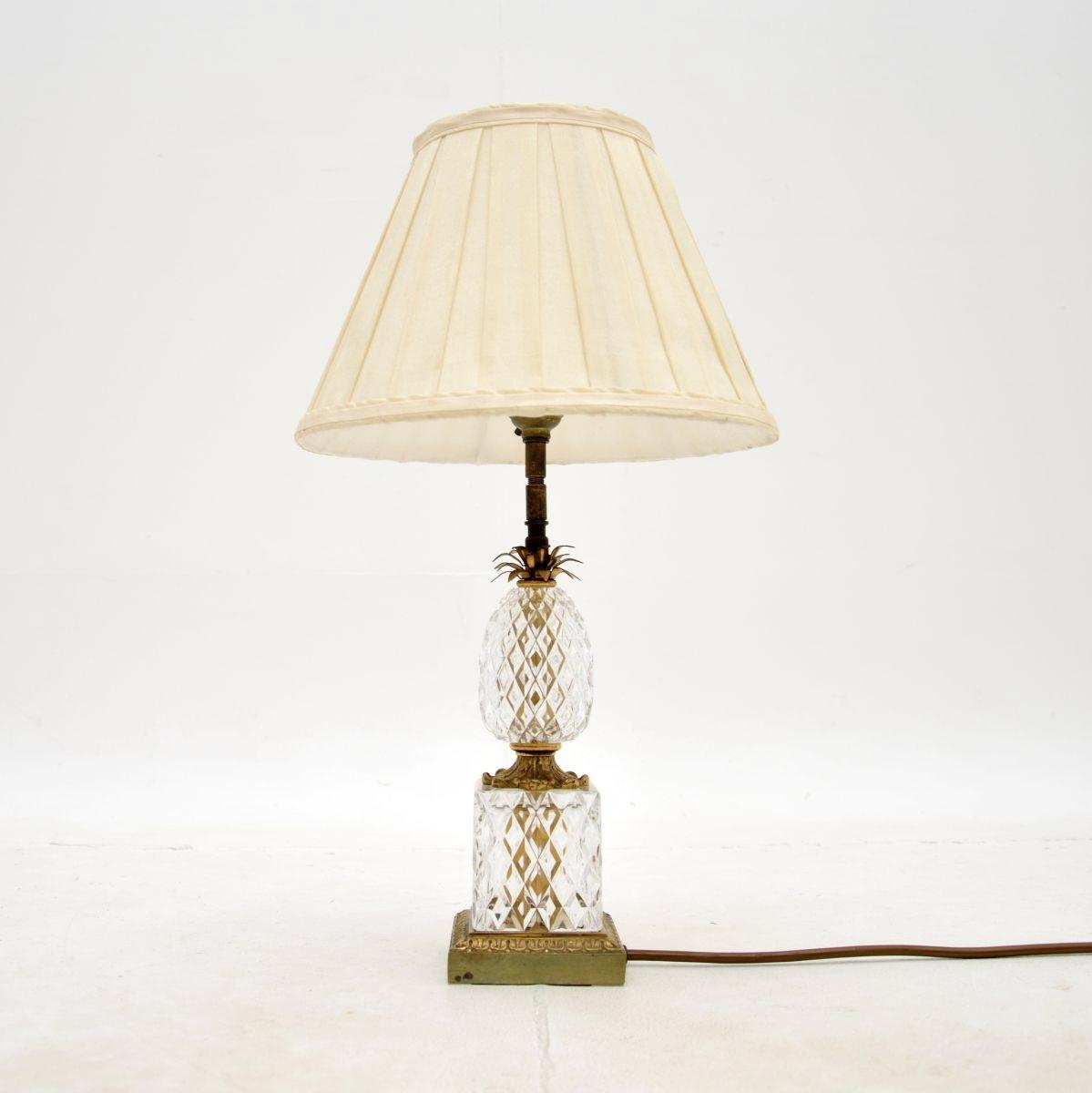 French Crystal Glass & Brass Table Lamp (1 of 9) French Crystal Glass & Brass Table Lamp (1 of 9)