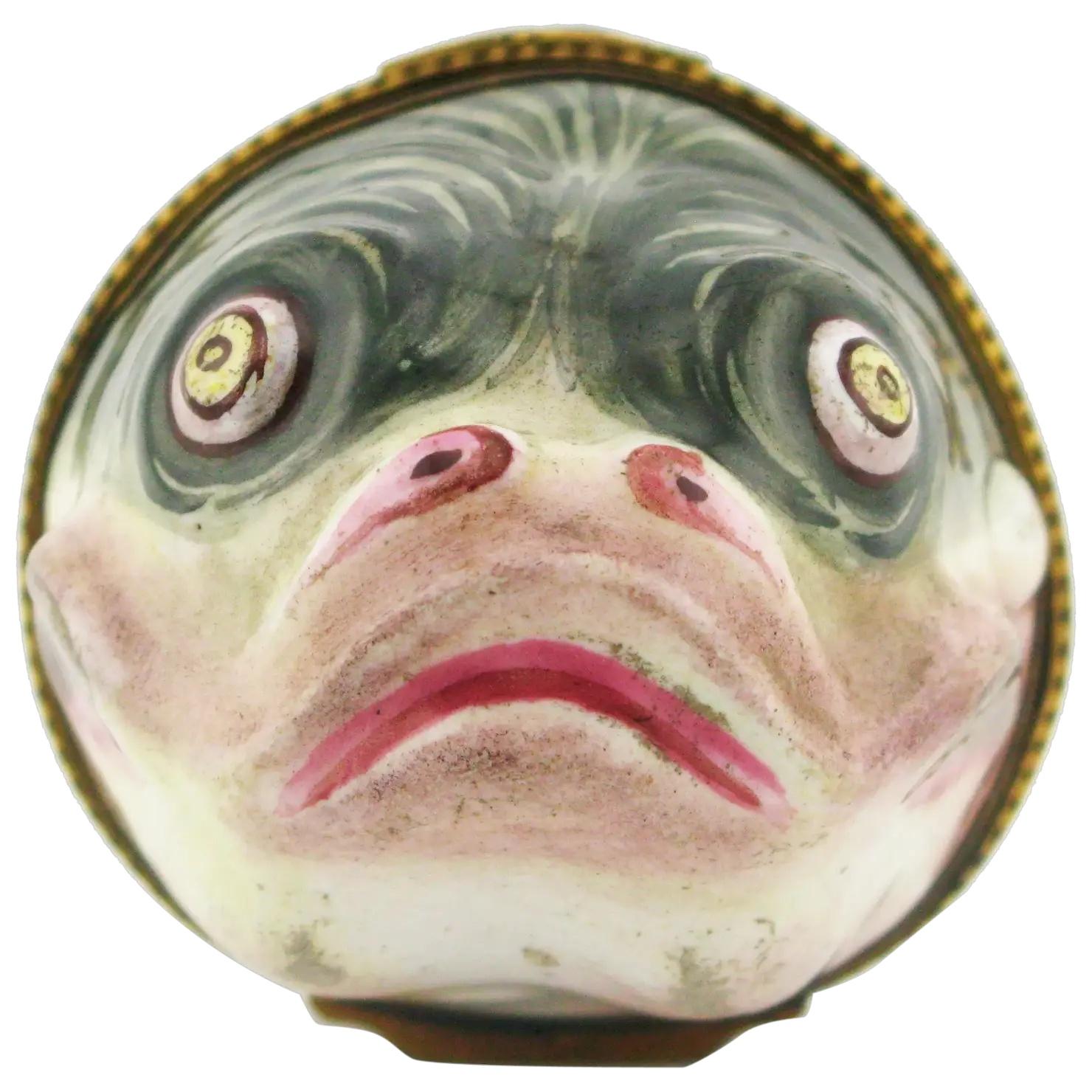 Very Rare 18th-century South Staffordshire Enamel Fish Head Bonbonniere (1 of 10)