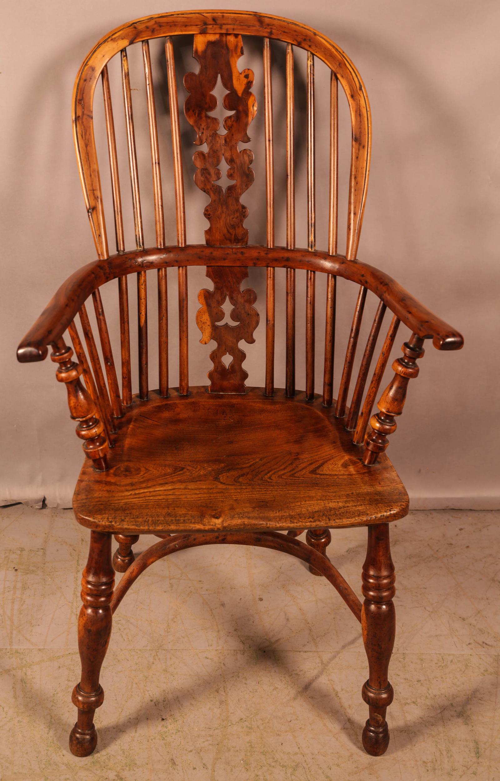 A Super Yew Wood High Windsor Chair Allsop Worksop (1 of 11)