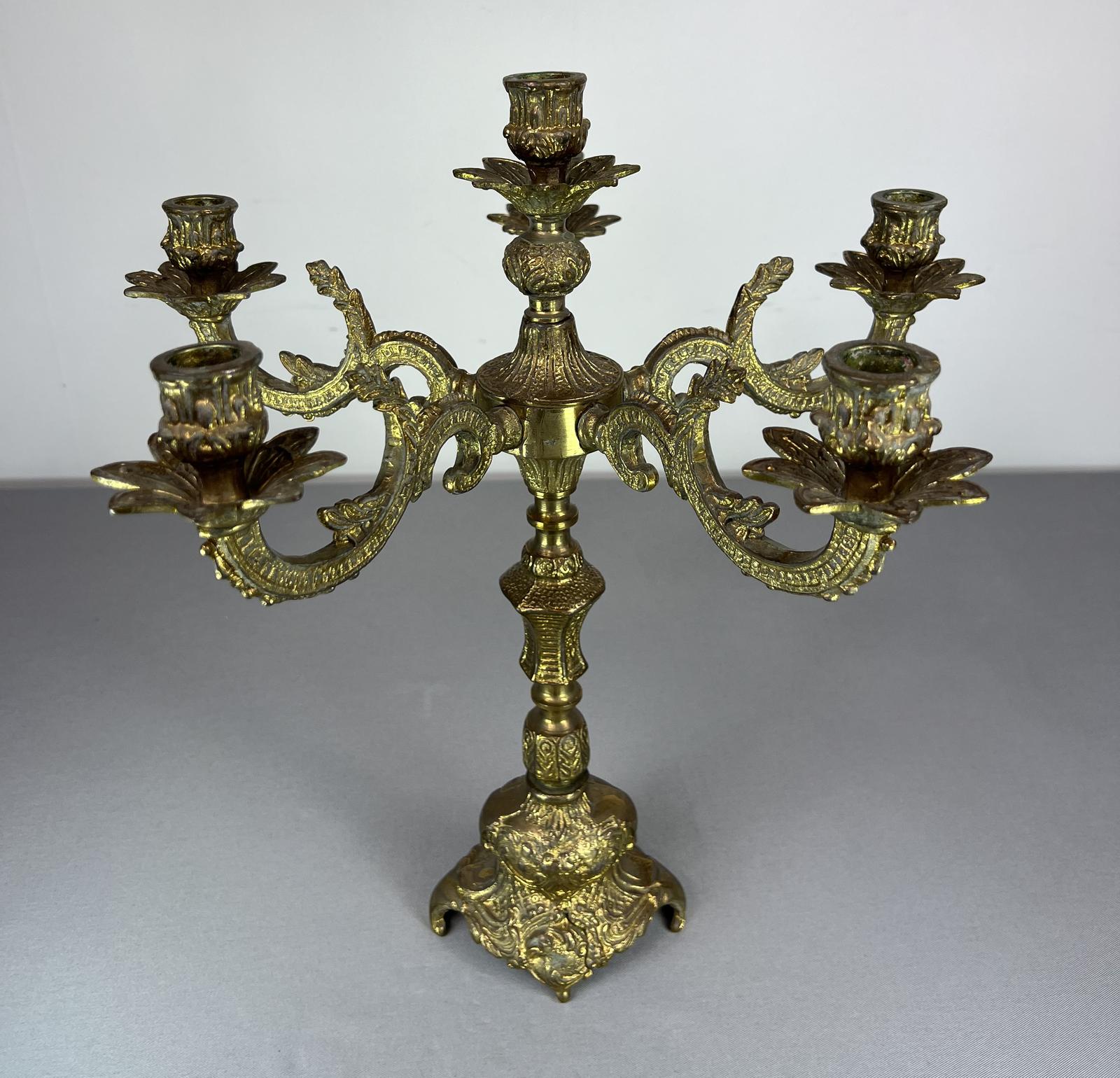 Amazing Six Arm French Vintage Brass Candelabra (1 of 12)