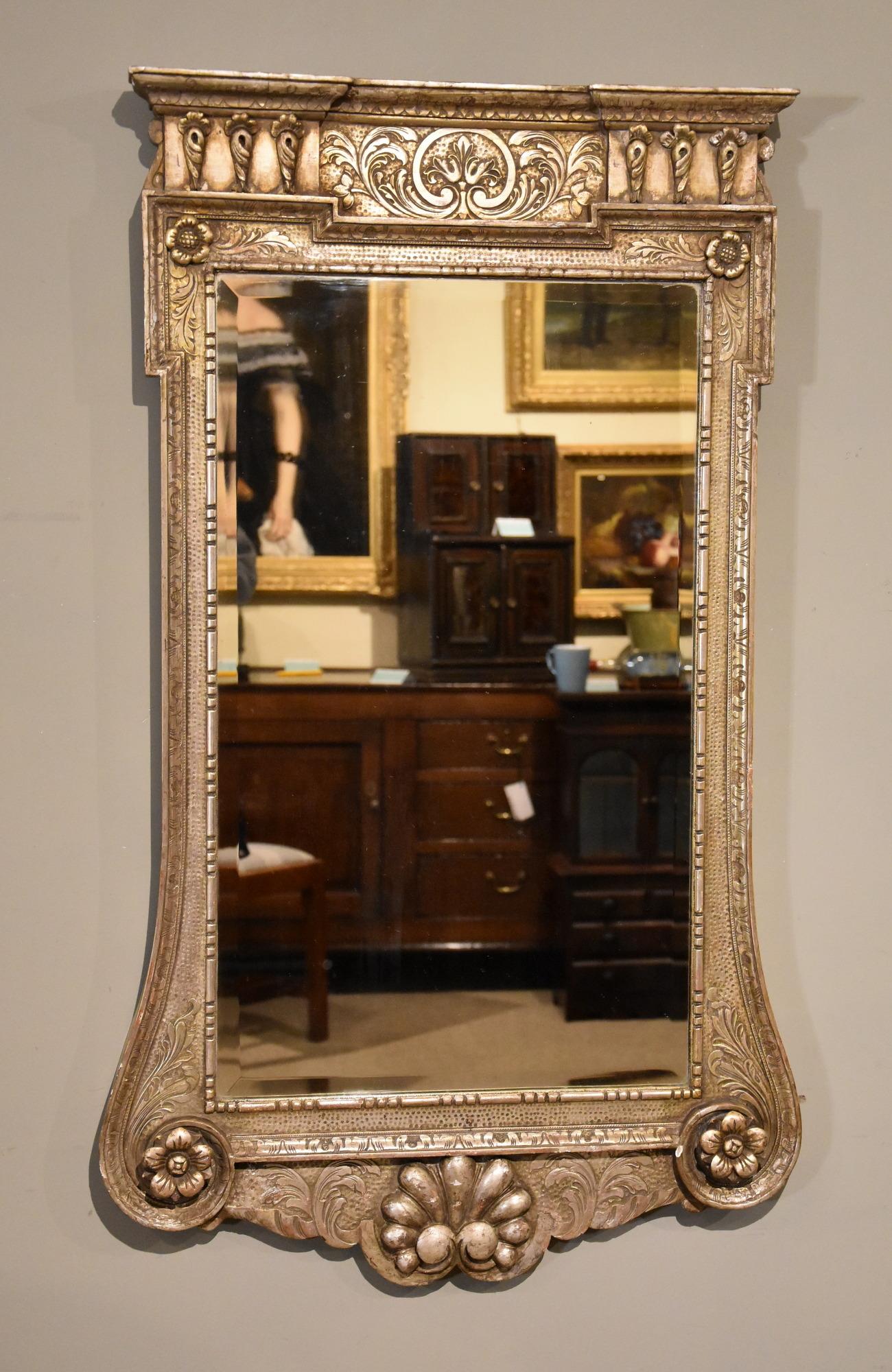 19th Century George II Style Silvered Mirror (1 of 5)
