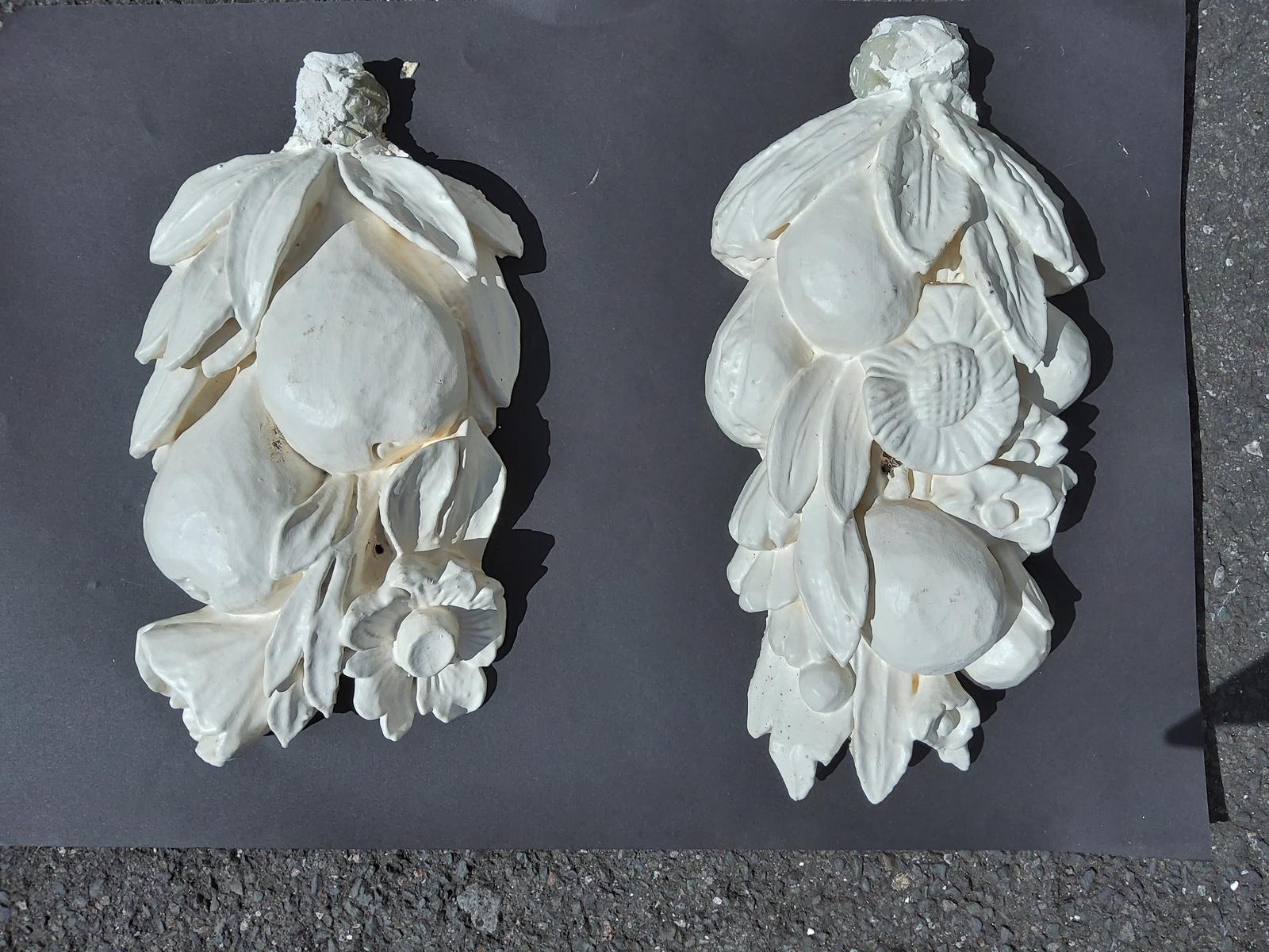Pair of Wooden Decorative Applique Fruit & Flower Panels (1 of 4)