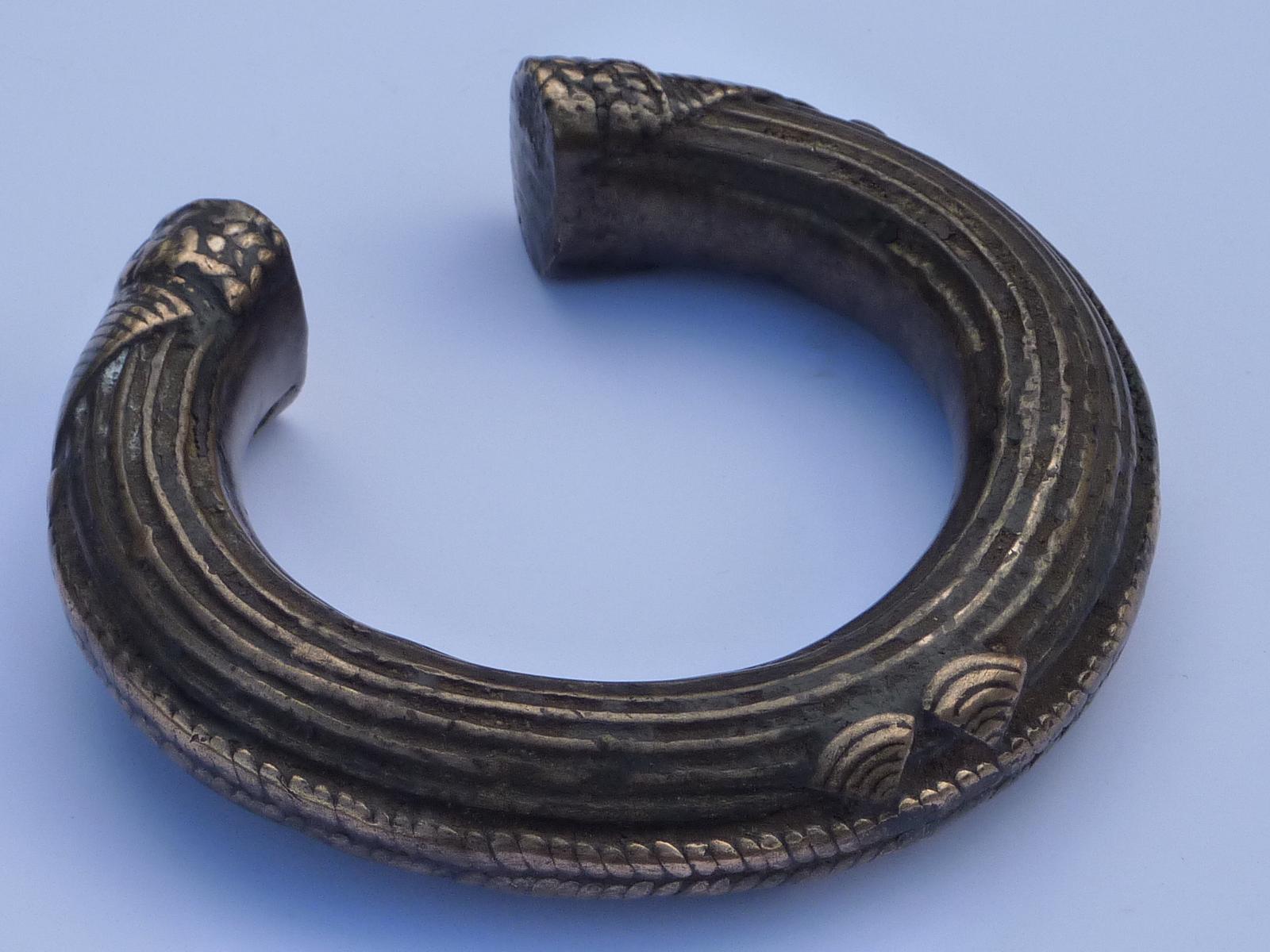 Large & Heavy Mid 19th Century Bronze Slave Bangle (1 of 9)