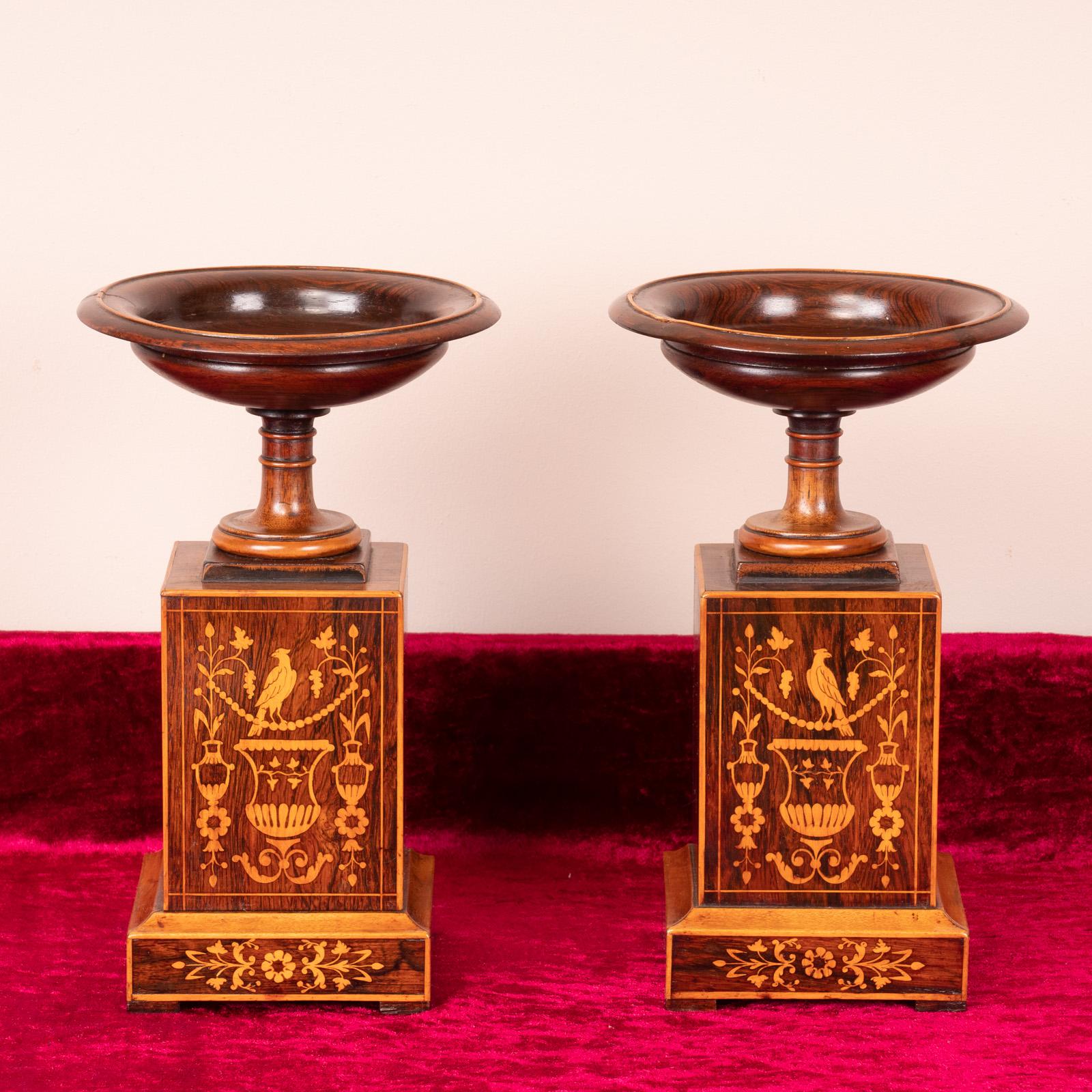 Pair of Inlaid Rosewood Tazzas (1 of 13) Pair of Inlaid Rosewood Tazzas (1 of 13)