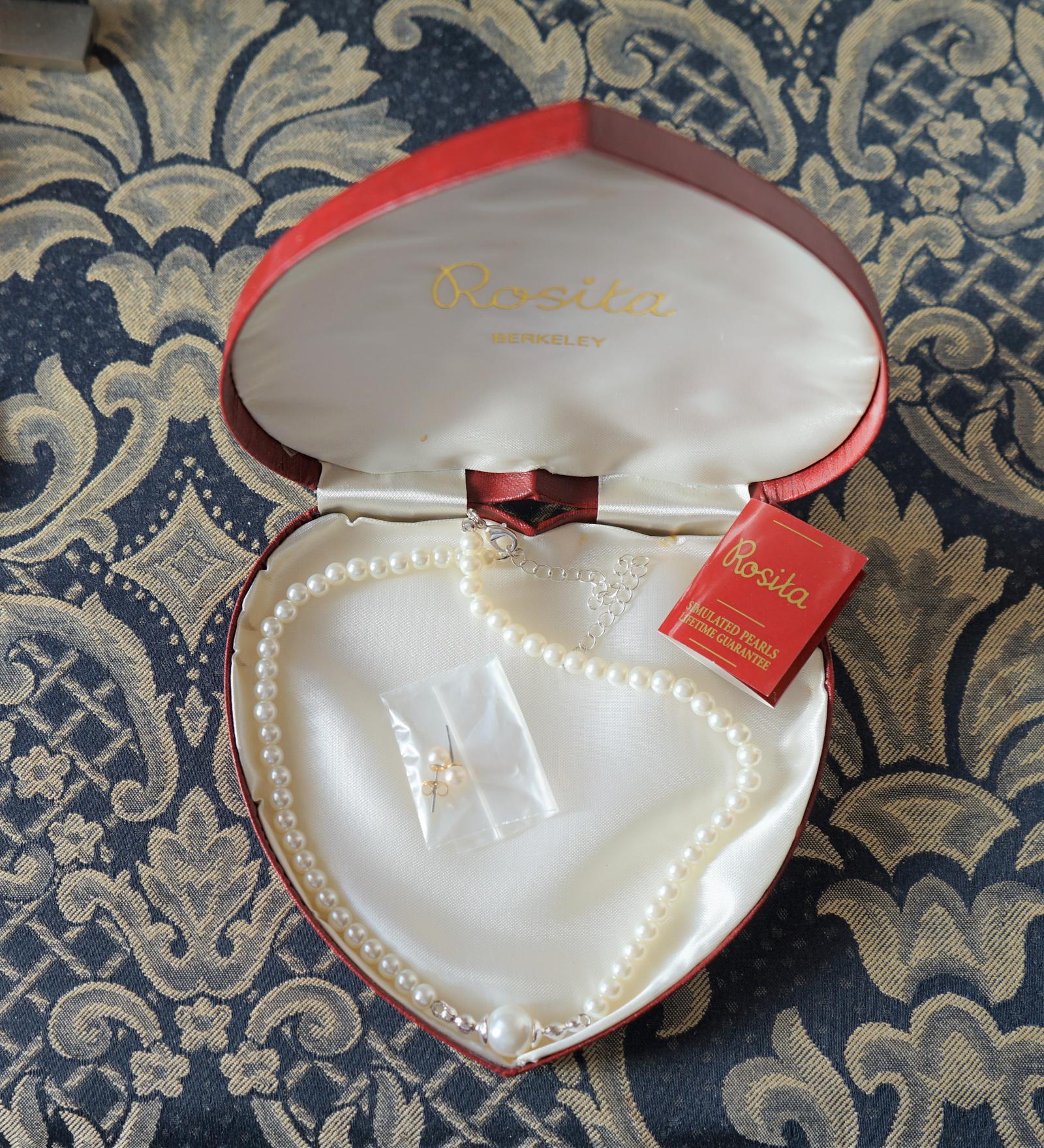 Rosita Simulated Pearl Necklace & Earrings with Heart Shaped Box (1 of 8) Rosita Simulated Pearl Necklace & Earrings with Heart Shaped Box (1 of 8)