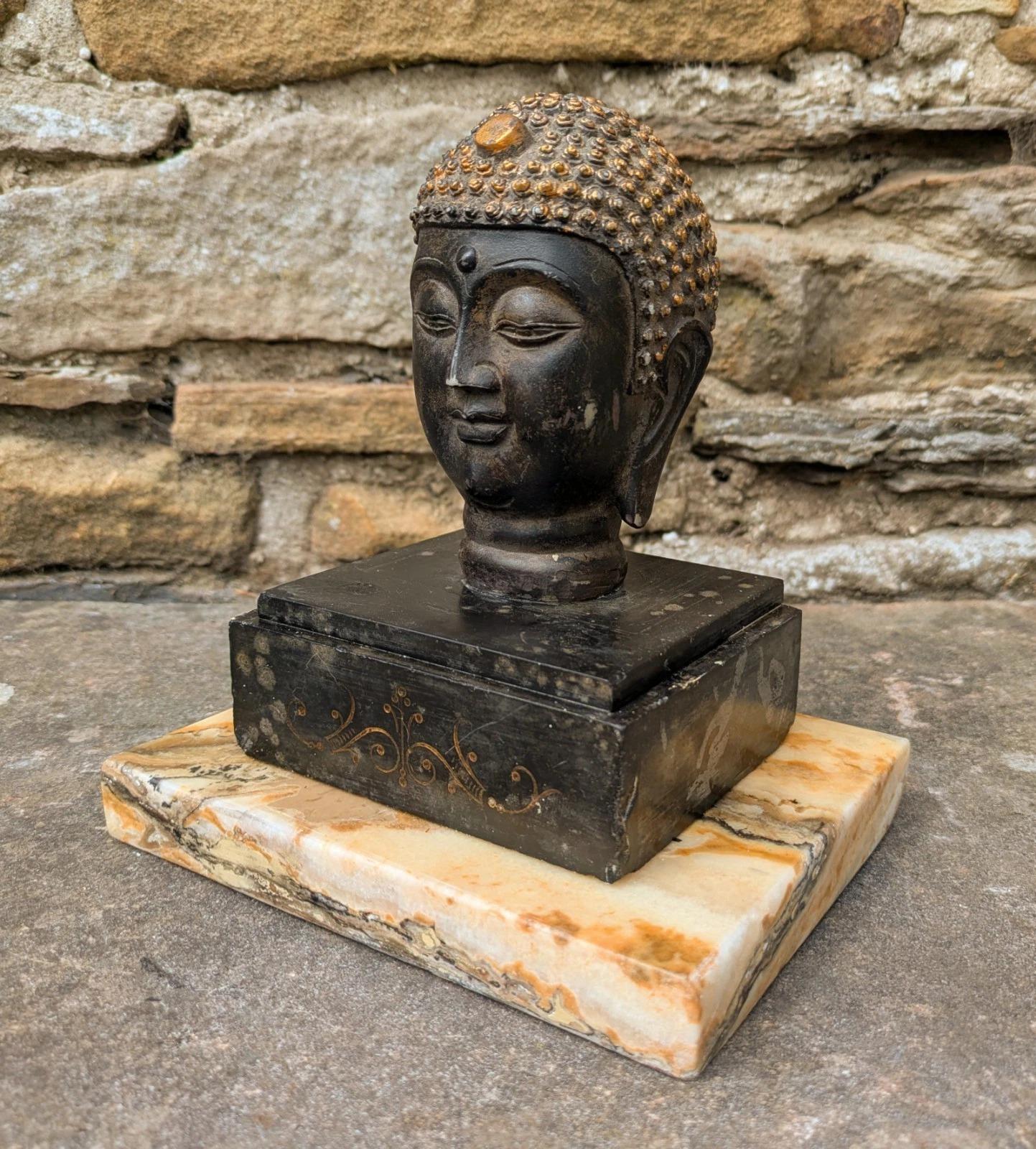 Antique Bronze Buddha Head (1 of 6)