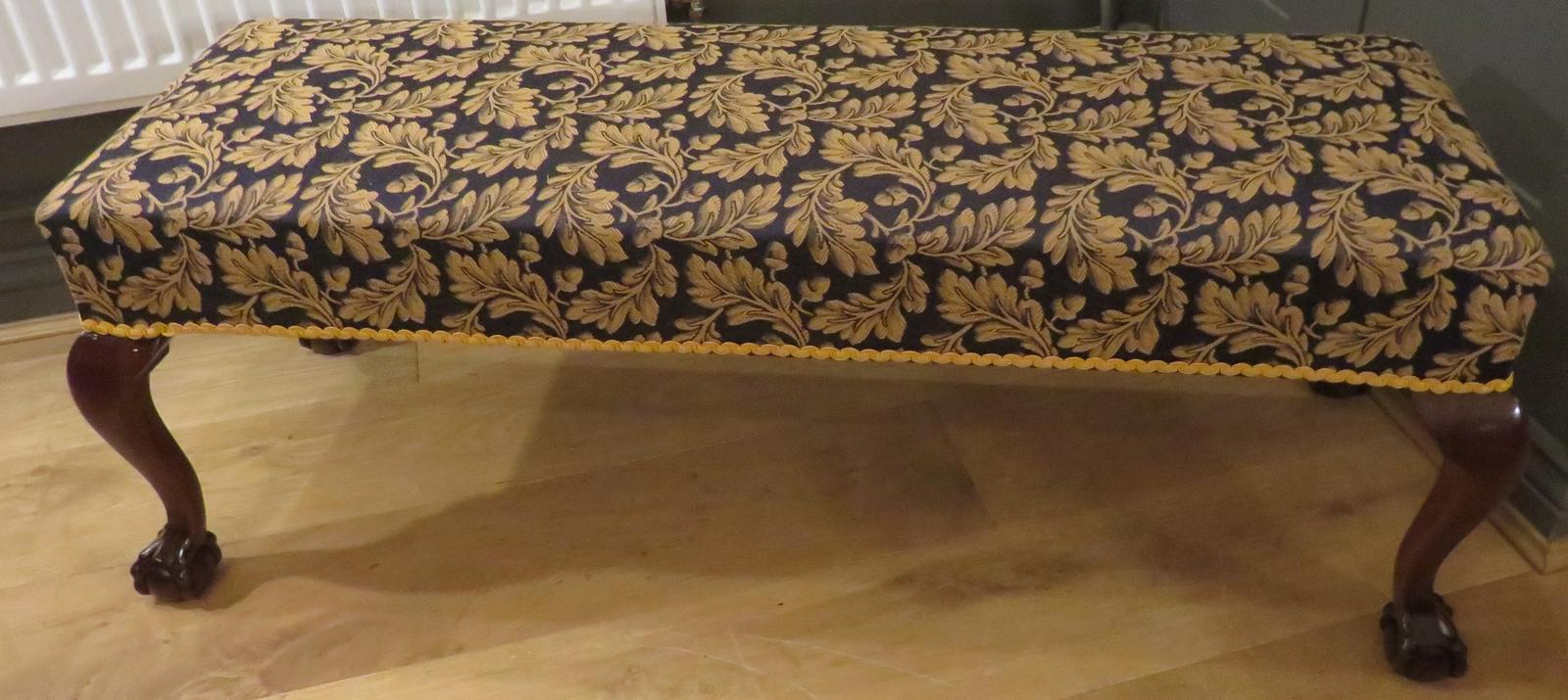 Hand Carved Mahogany Stool - Over 1 Meter Wide (1 of 4)