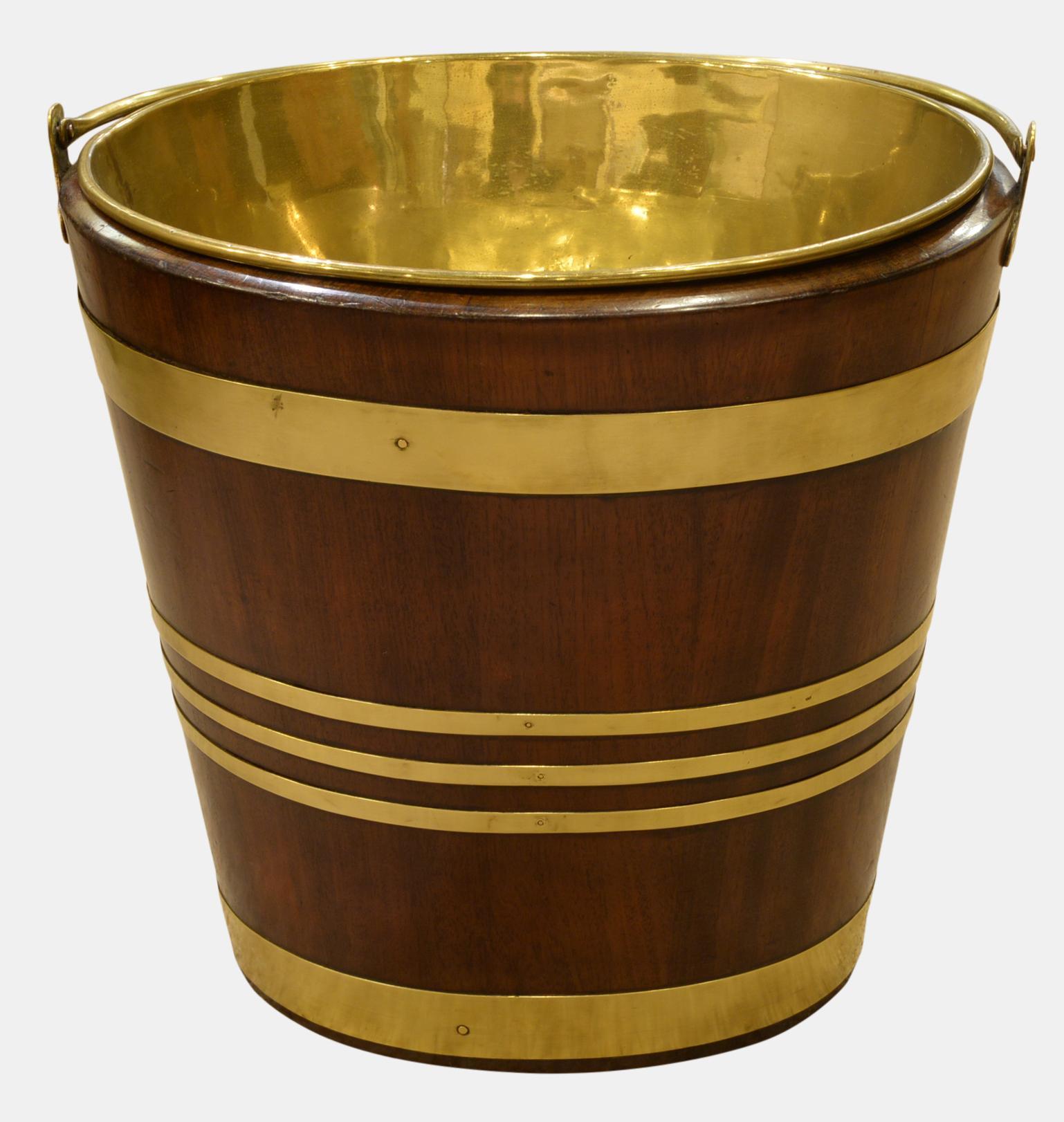 Oval Brass Bound Mahogany Peat Bucket c.1820 (1 of 5) Oval Brass Bound Mahogany Peat Bucket c.1820 (1 of 5)