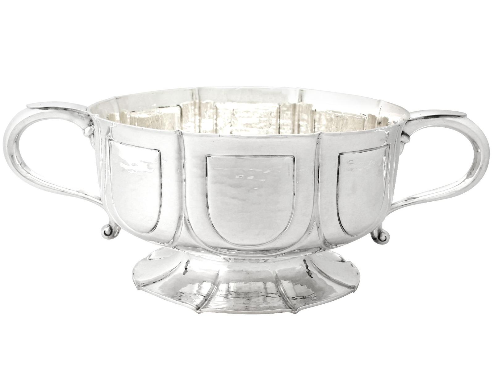 Sterling Silver Presentation Bowl by William Comyns & Sons - Arts & Crafts Style Antique Edwardian (1 of 9)