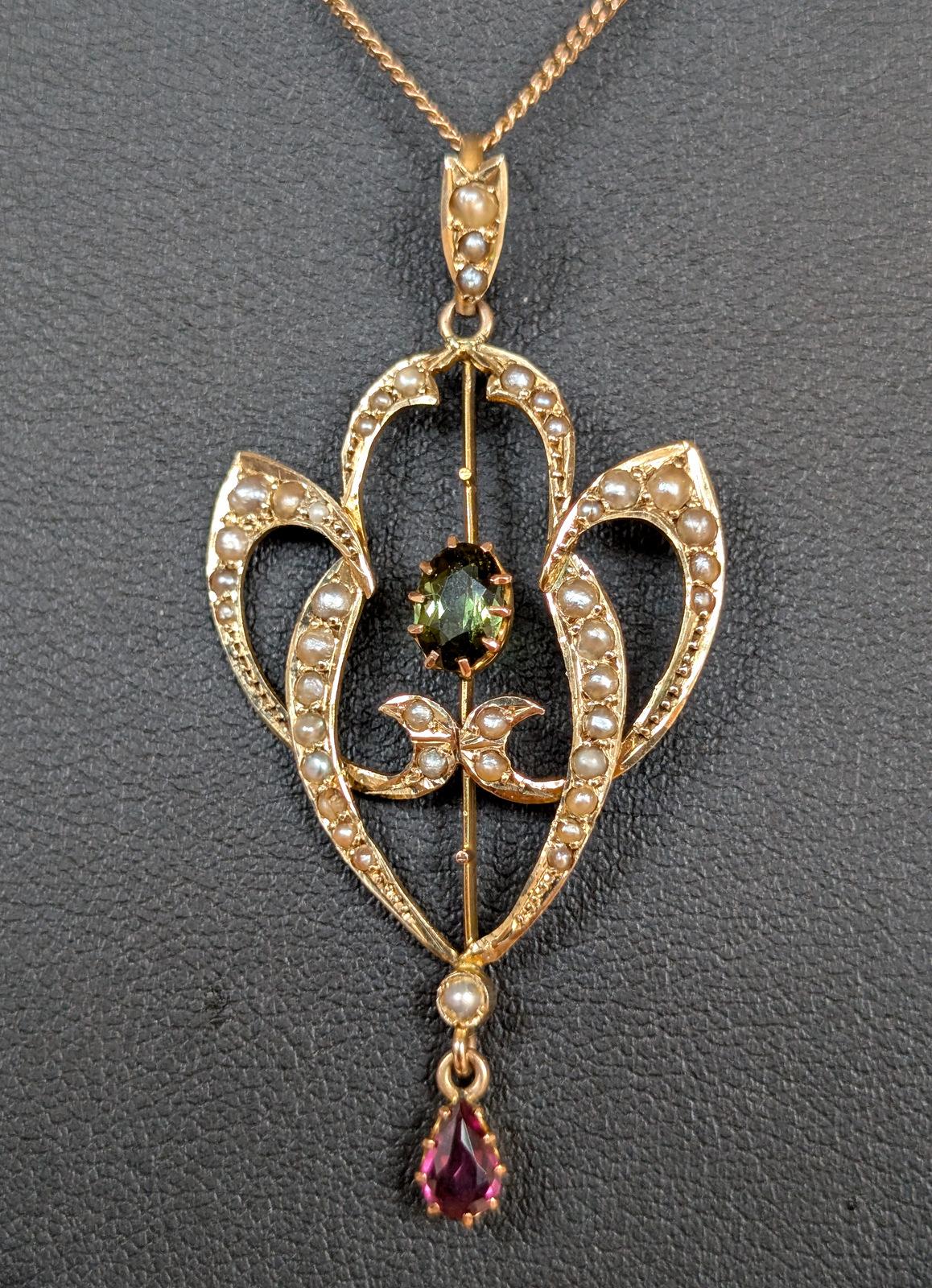 Antique 9ct Gold Suffragette Pendant / Necklace (1 of 10) Antique 9ct Gold Suffragette Pendant / Necklace (1 of 10)