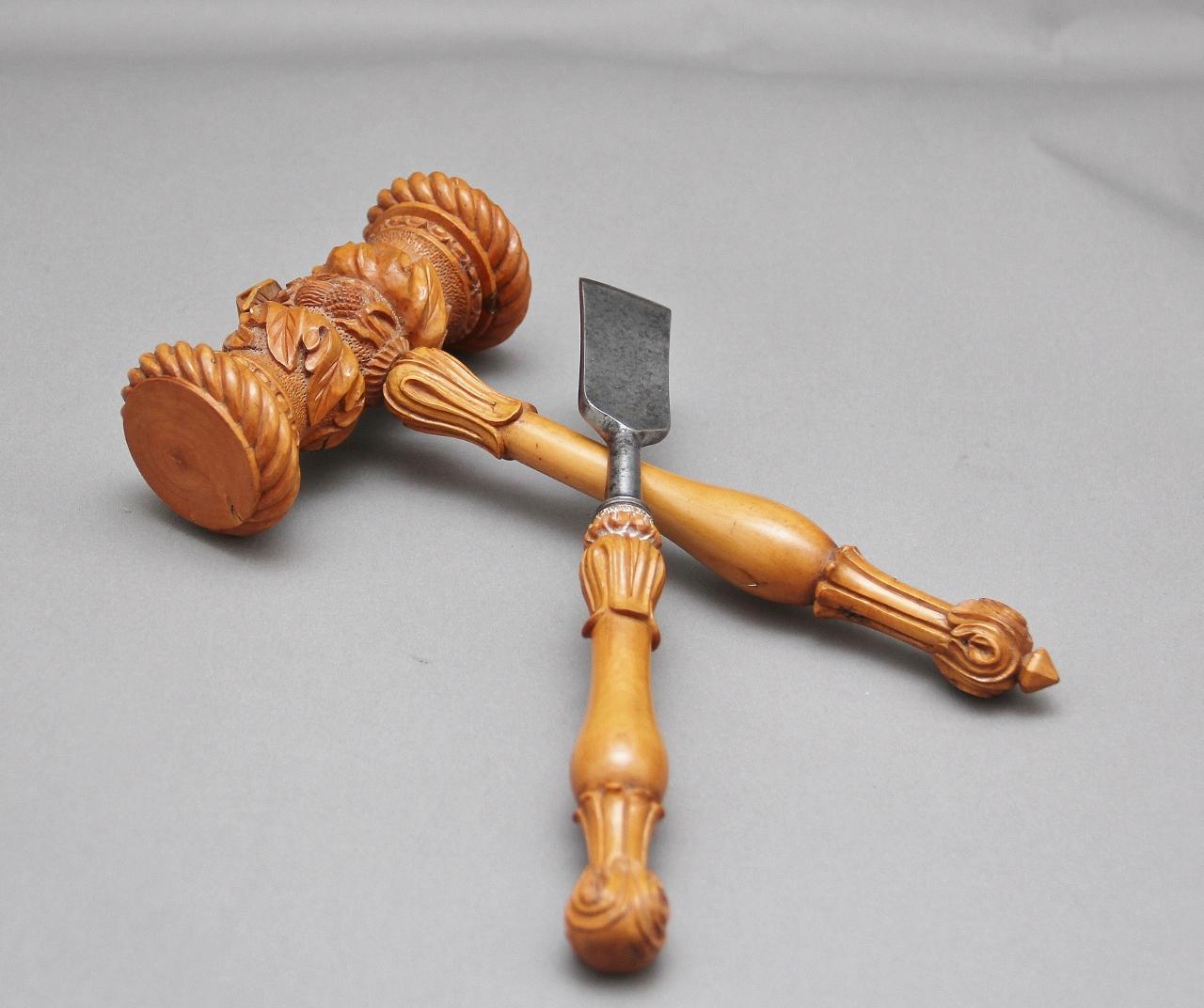 19th Century Ceremonial Launching Mallet and Chisel (1 of 11) 19th Century Ceremonial Launching Mallet and Chisel (1 of 11)