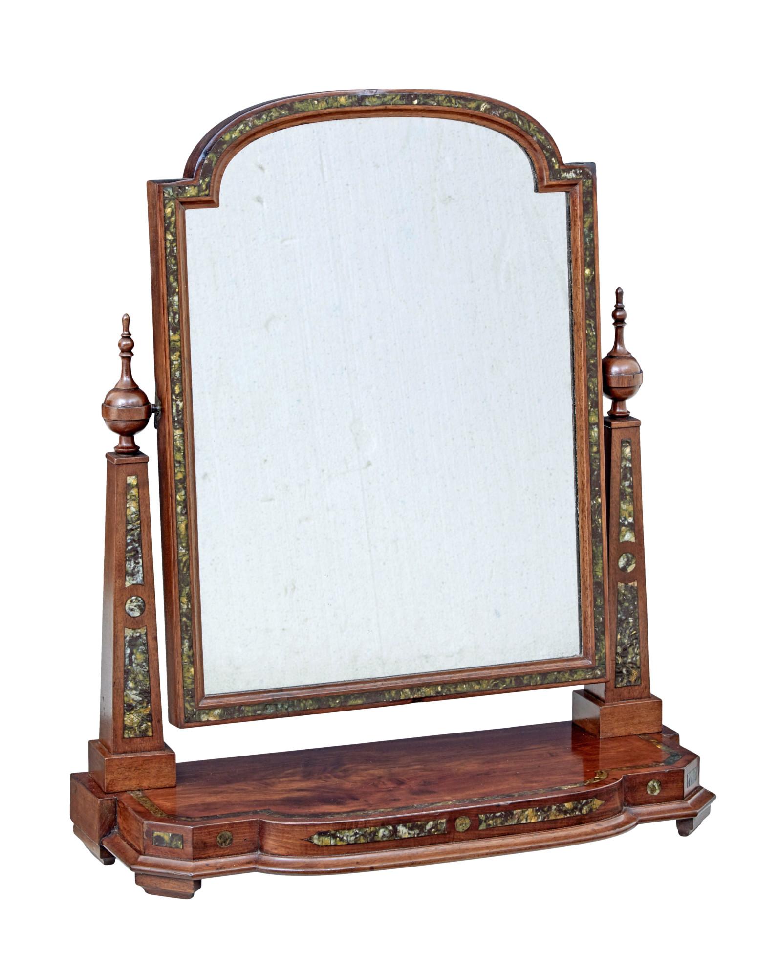 Mid 19th Century Mahogany Dressing Mirror With Pea Shell Inlay (1 of 7)