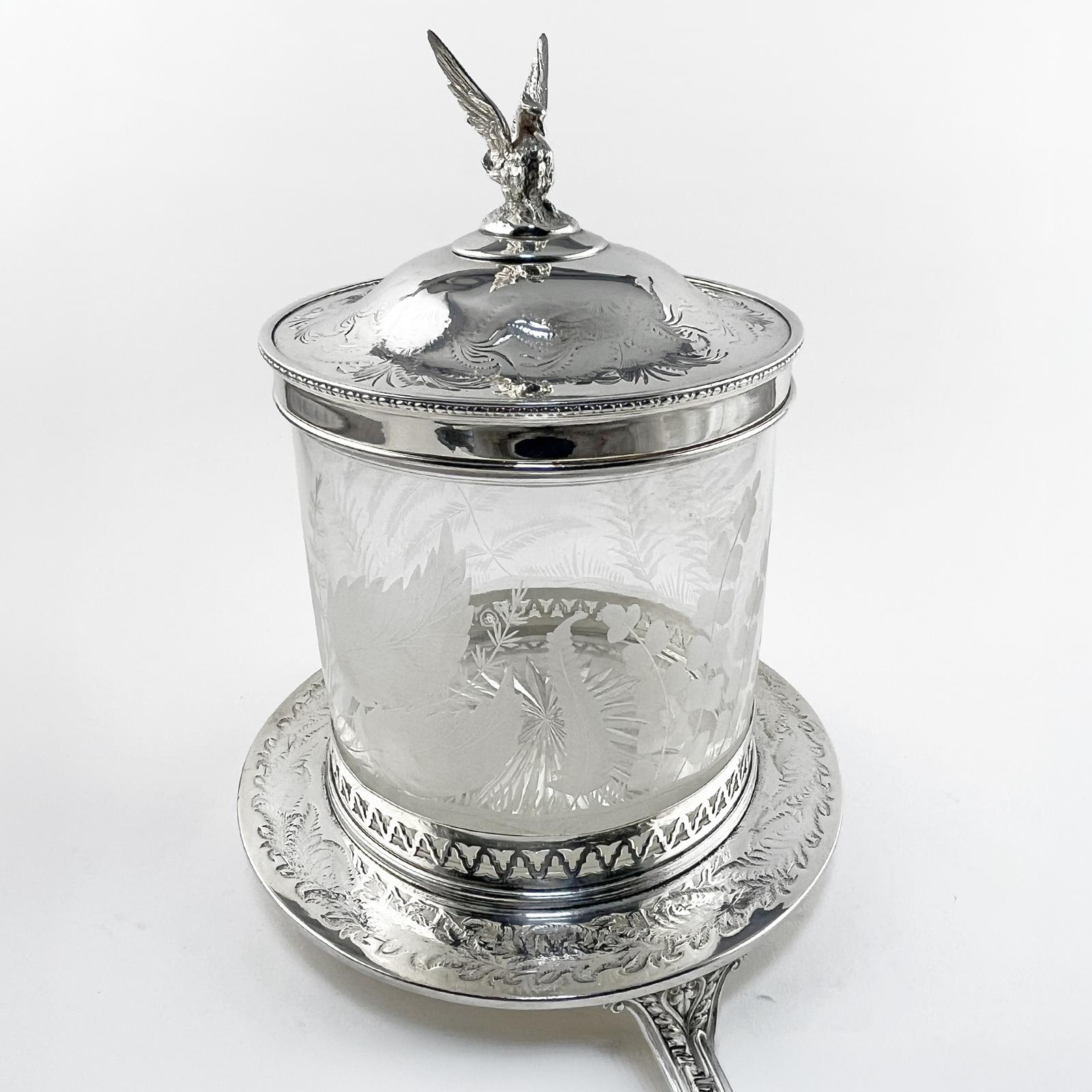 Decorative Victorian Glass & Silver Plated Biscuit Box (1 of 10) Decorative Victorian Glass & Silver Plated Biscuit Box (1 of 10)
