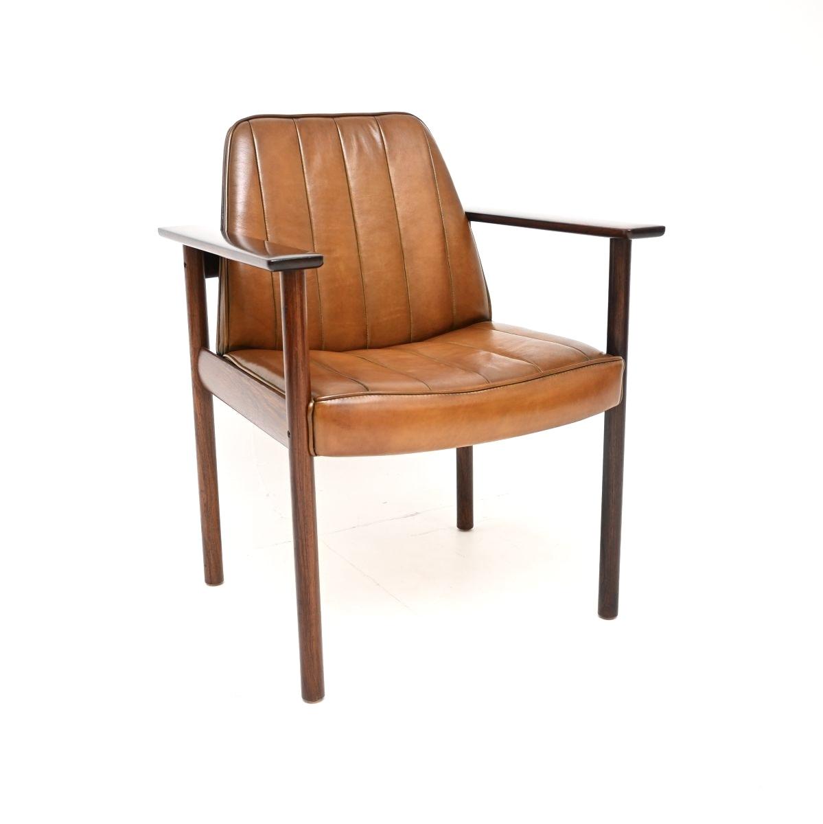 Vintage Rosewood & Leather Armchair / Desk Chair by Sven Ivar Dysthe for Dokka (1 of 10) Vintage Rosewood & Leather Armchair / Desk Chair by Sven Ivar Dysthe for Dokka (1 of 10)
