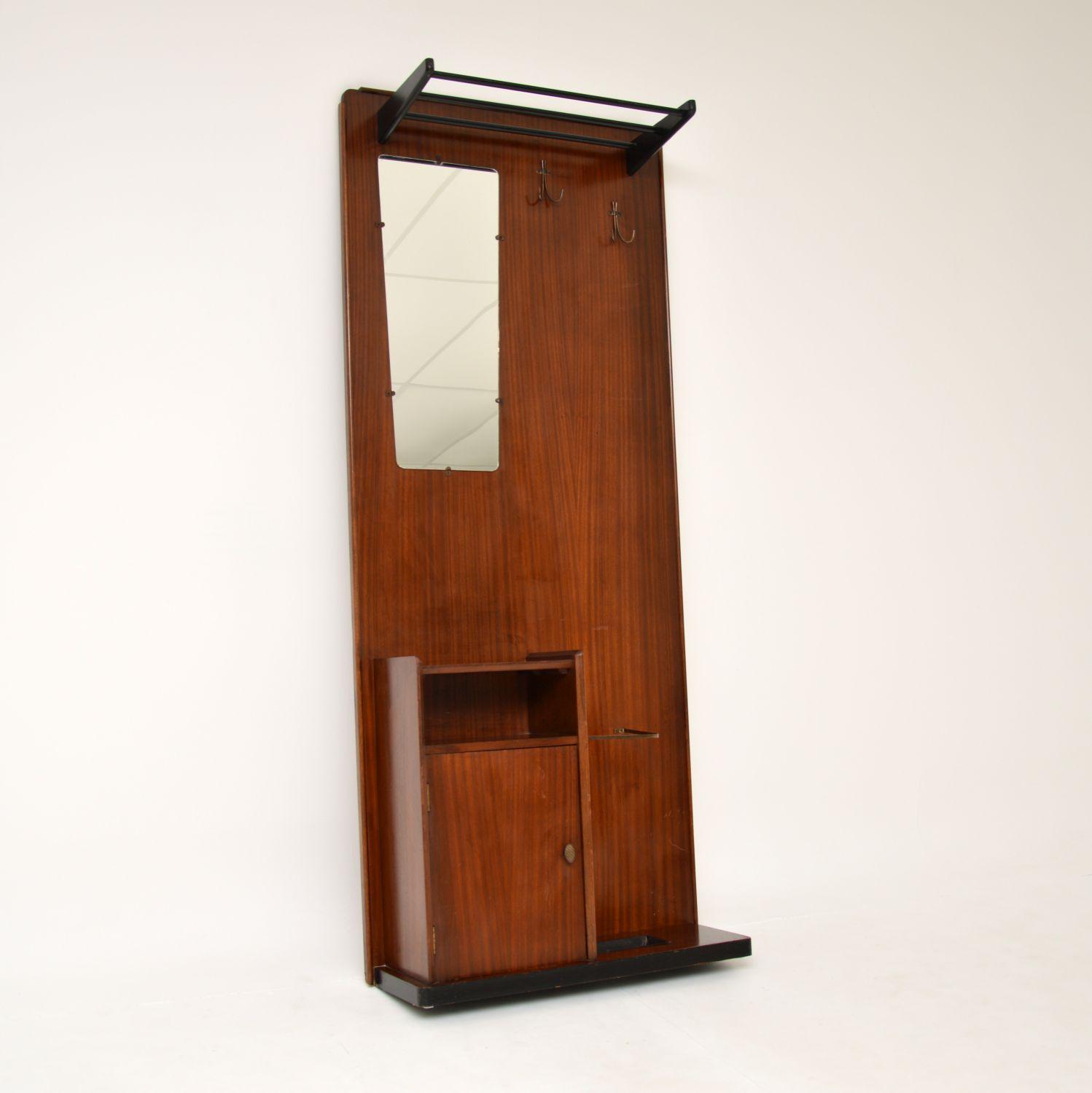 1950's Vintage Walnut Mirrored Hallstand (1 of 12) 1950's Vintage Walnut Mirrored Hallstand (1 of 12)