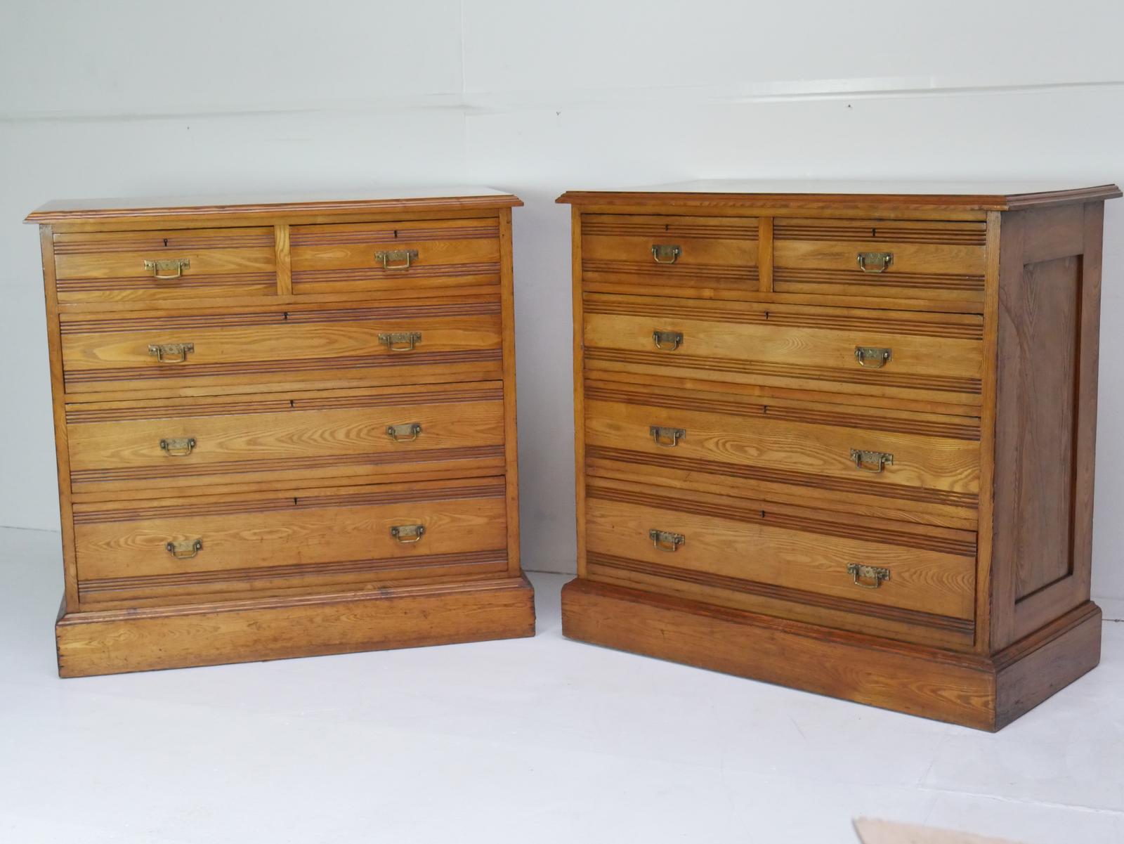 Pair Ash Chest of Drawers Jas. Shoolbred (1 of 18)