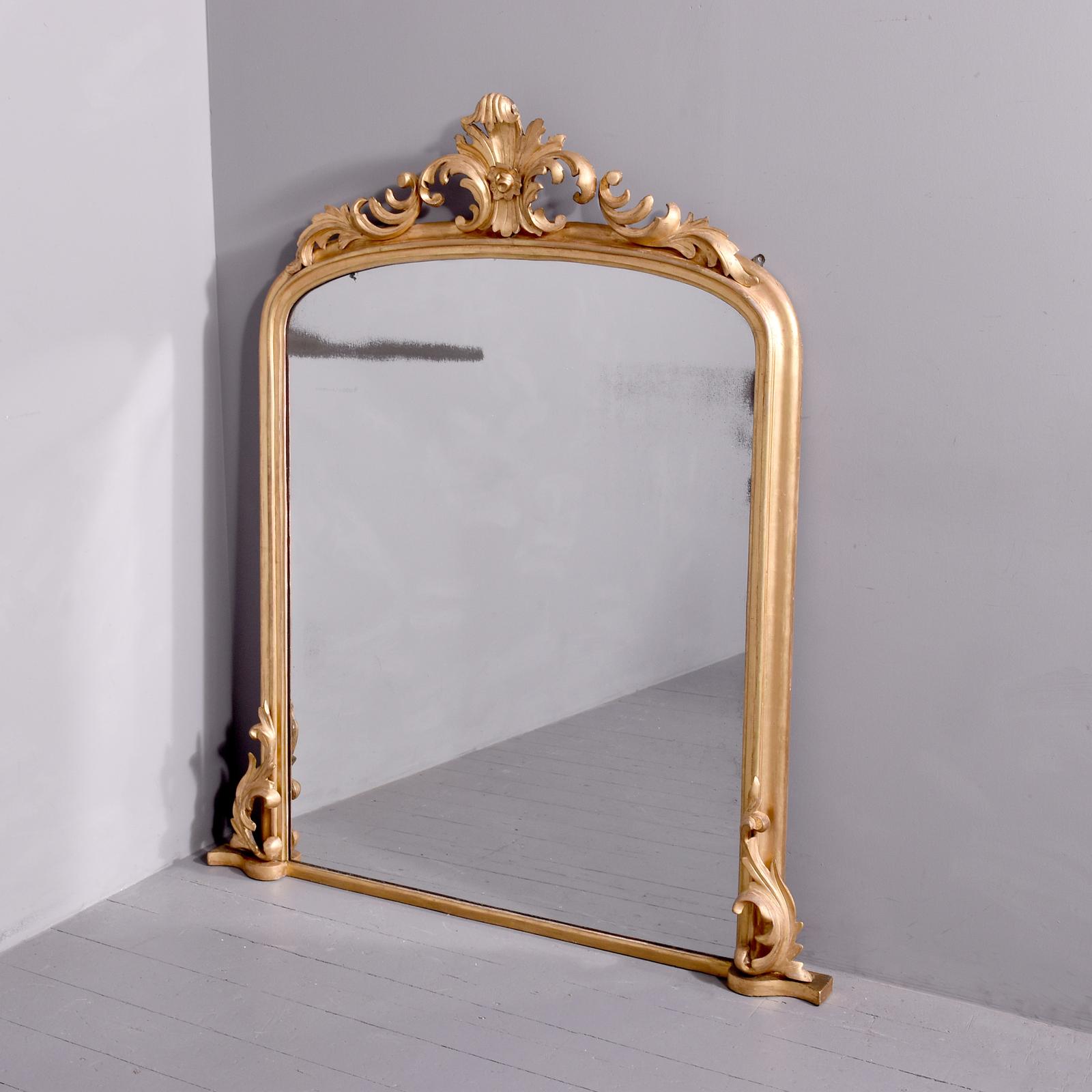 Early Victorian Carved & Giltwood Overmantle Mirror (1 of 6)