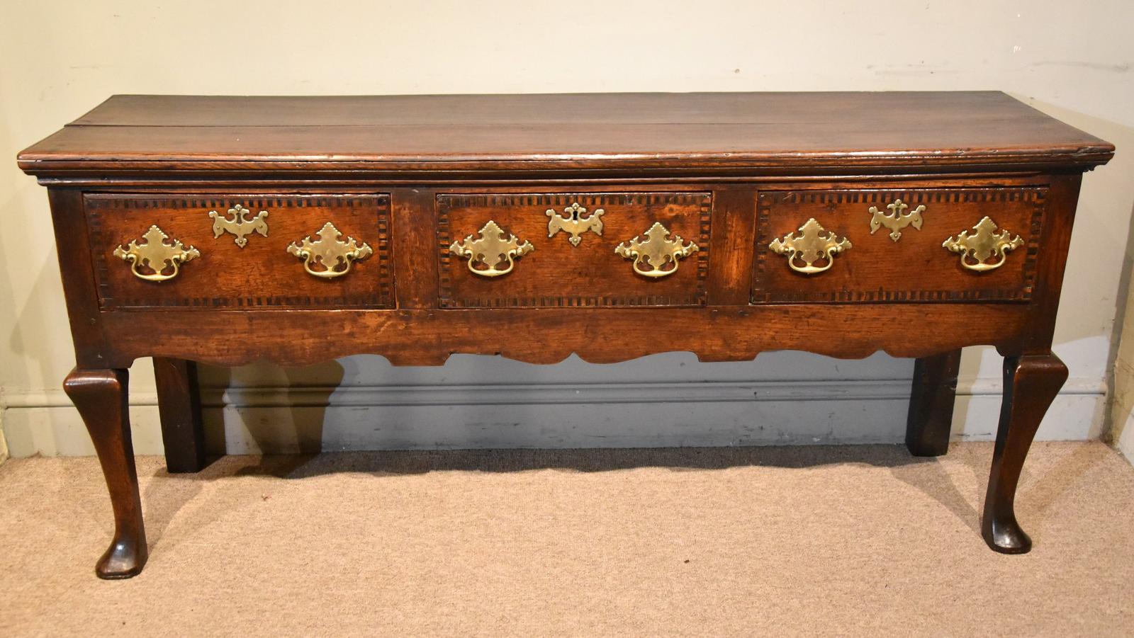 George II Oak Three Drawer Base (1 of 8) George II Oak Three Drawer Base (1 of 8)