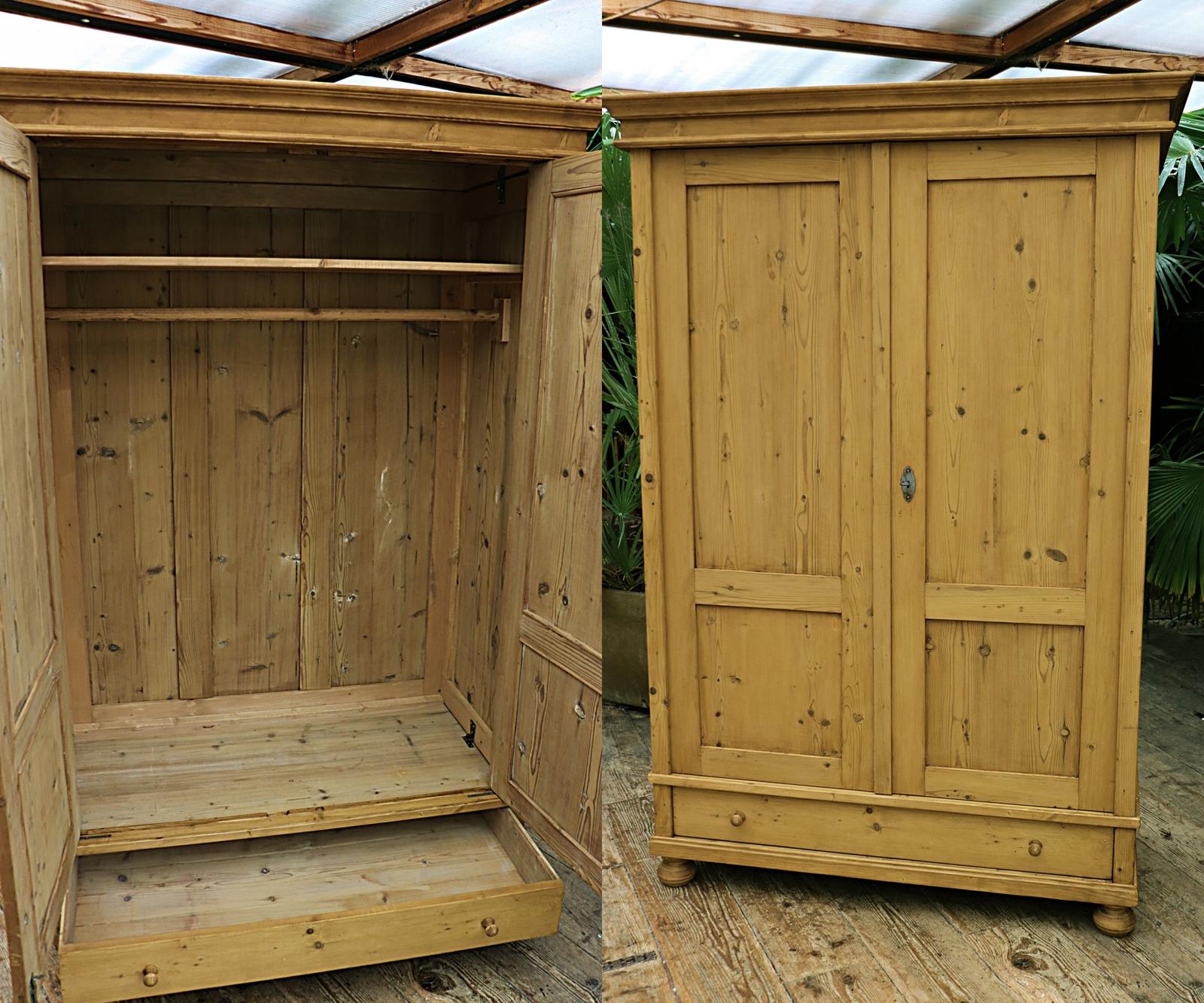 Quality! Large Old Pine Double Knock Down / Sectional Wardrobe (1 of 18)