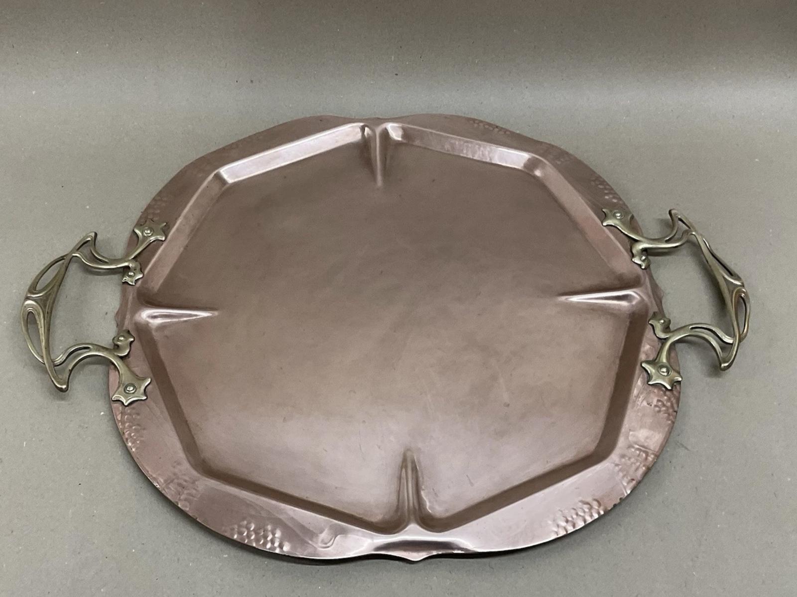 Antique Secessionist / Jugendstil Arts & Crafts Copper + Brass Tray WMF c.1900 (1 of 6) Antique Secessionist / Jugendstil Arts & Crafts Copper + Brass Tray WMF c.1900 (1 of 6)