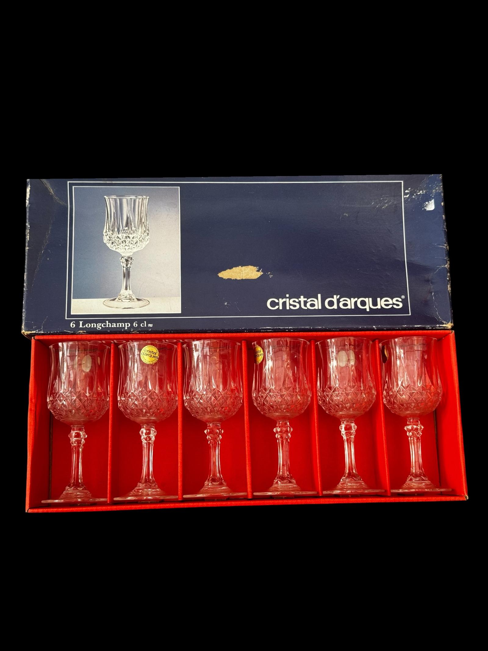 Vintage Cristal D’arques Longchamp Crystal Glasses 6cl / Set of 6 /  24% Lead Crystal (1 of 8)