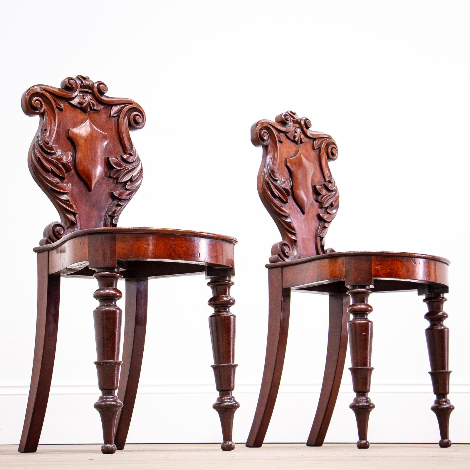 Pair of 19th Century Gillows Attributed Mahogany Hall Chairs (1 of 10) Pair of 19th Century Gillows Attributed Mahogany Hall Chairs (1 of 10)