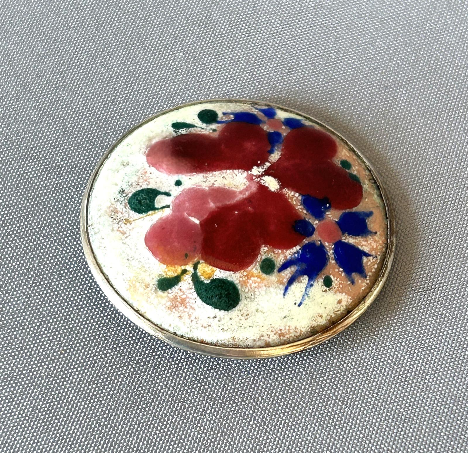 Dutch Joop Schilt Enamel & Silver Plated Brooch (1 of 6)