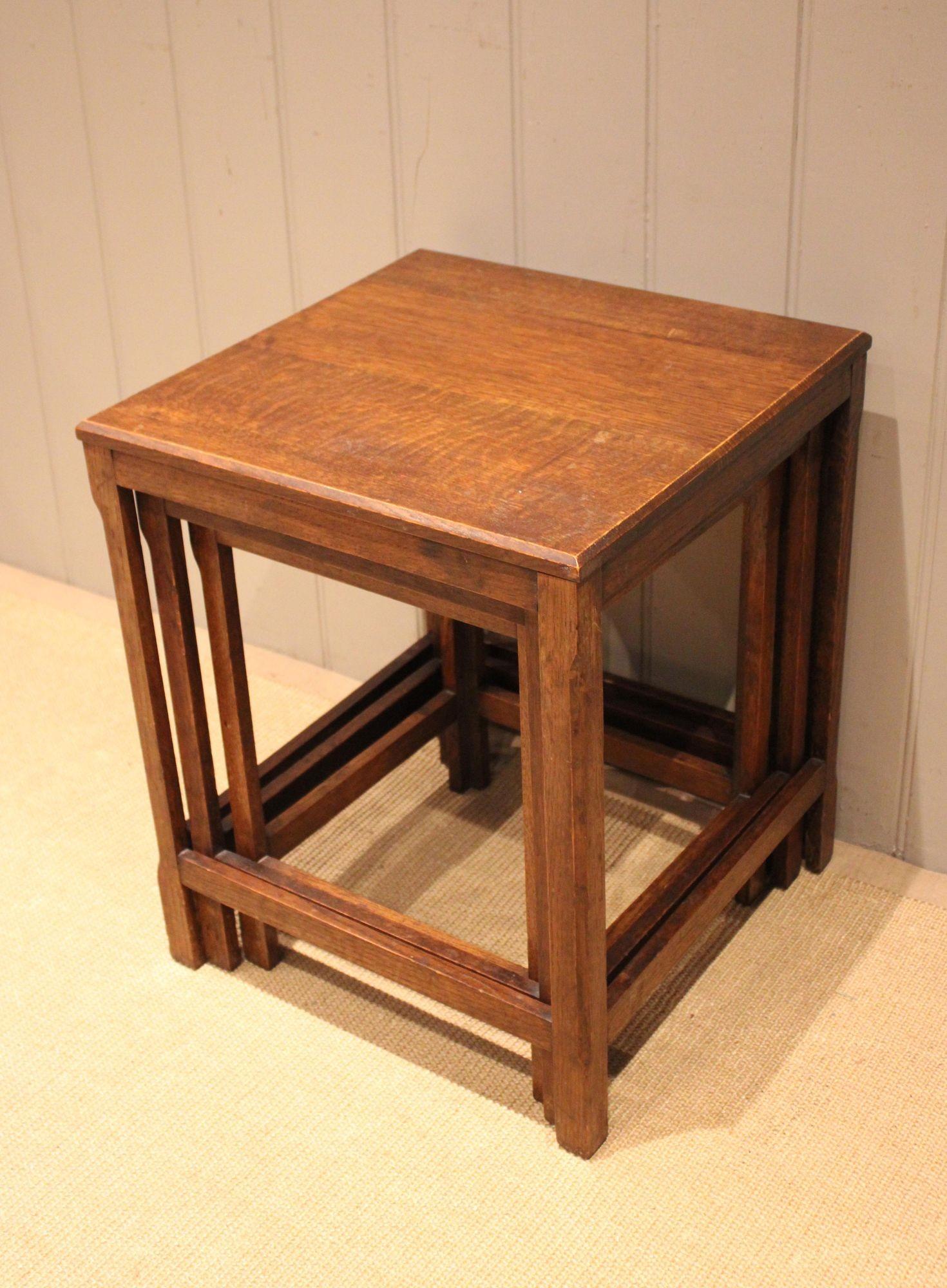 Solid Oak Stacking Nest Of Three Tables (1 of 11) Solid Oak Stacking Nest Of Three Tables (1 of 11)