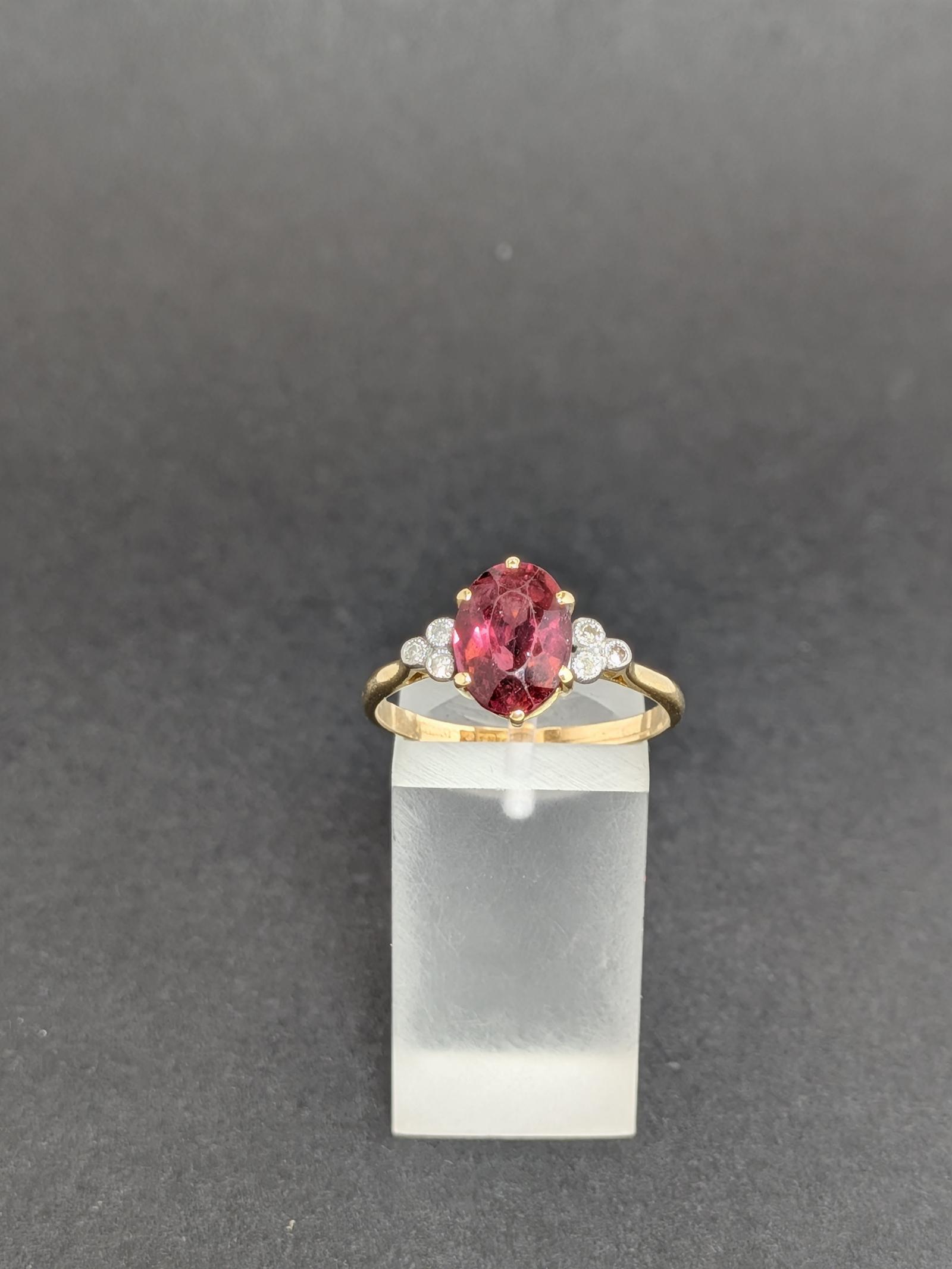 18ct Gold Garnet & Diamond Ring (1 of 8) 18ct Gold Garnet & Diamond Ring (1 of 8)