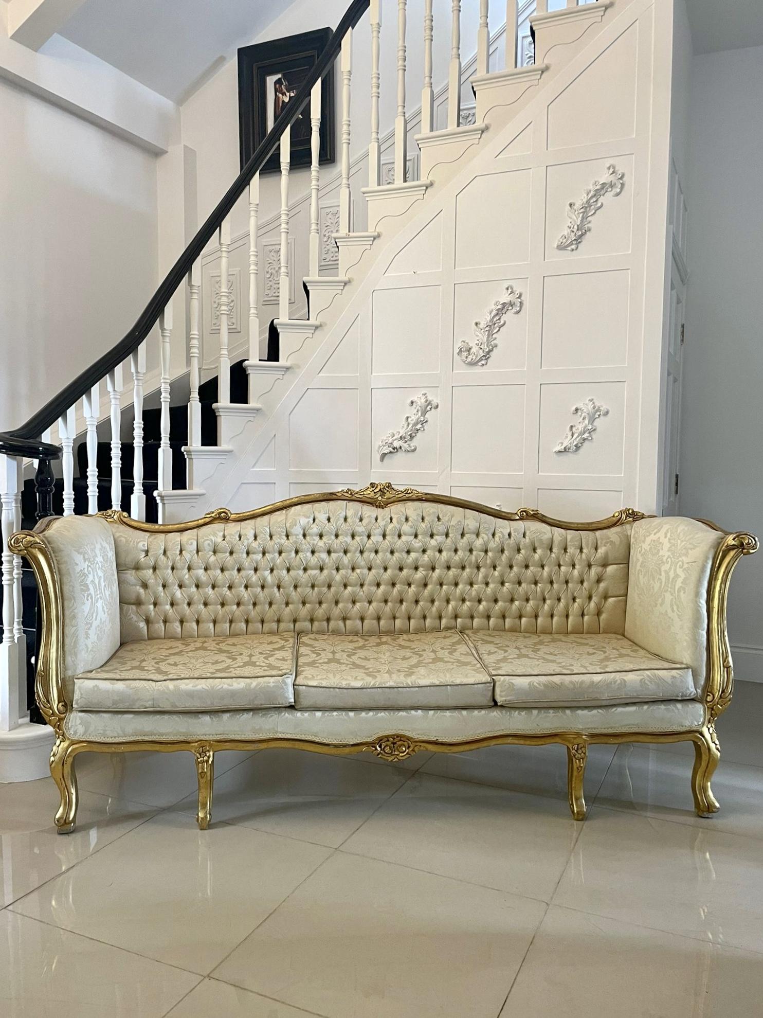Quality Antique Victorian Large Carved French Gilded Settee (1 of 15) Quality Antique Victorian Large Carved French Gilded Settee (1 of 15)