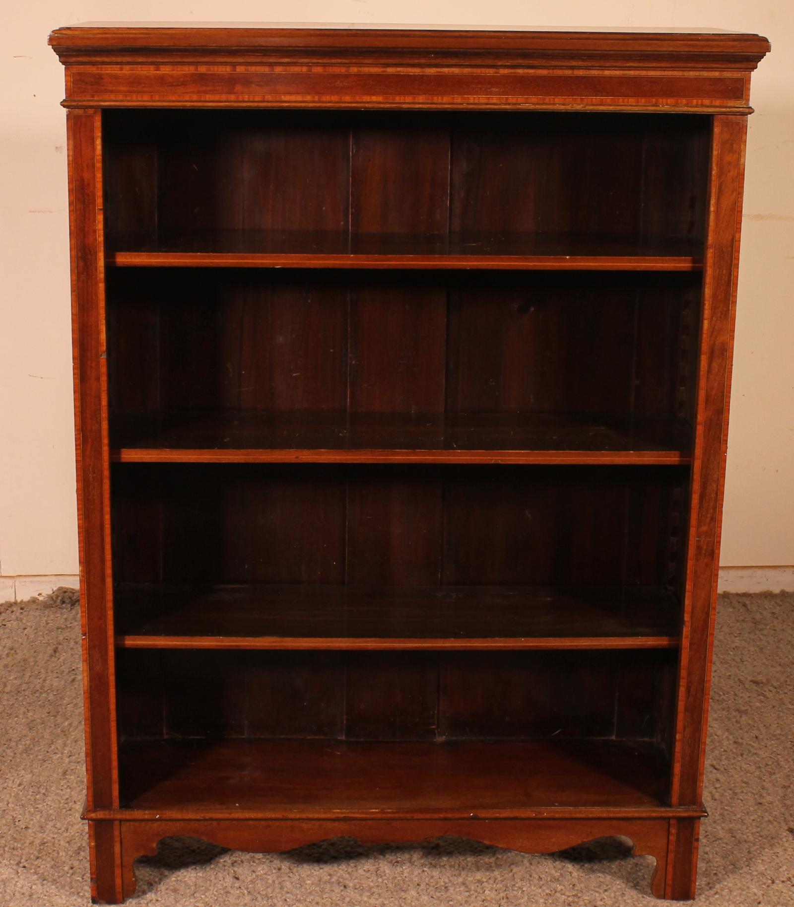 Small Open Bookcase in Mahogany & Inlays 78965 / LA429144