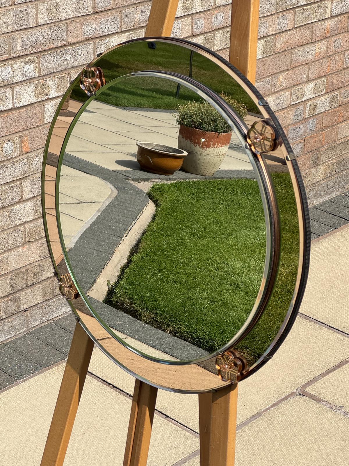 Large Circular Art Deco Mirror (1 of 6)