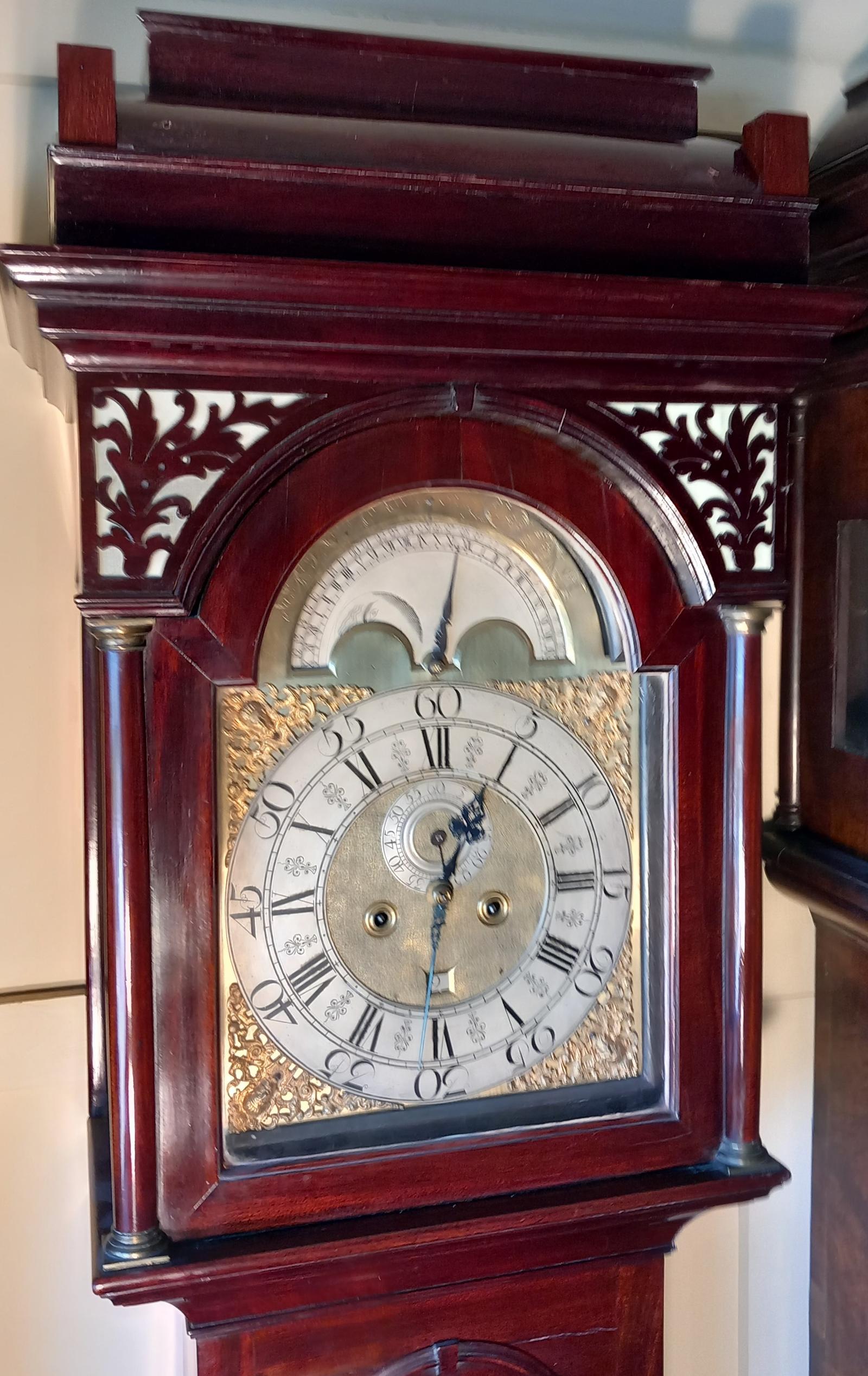 Antique Mahogany Moon Phase Longcase Clock (1 of 5)