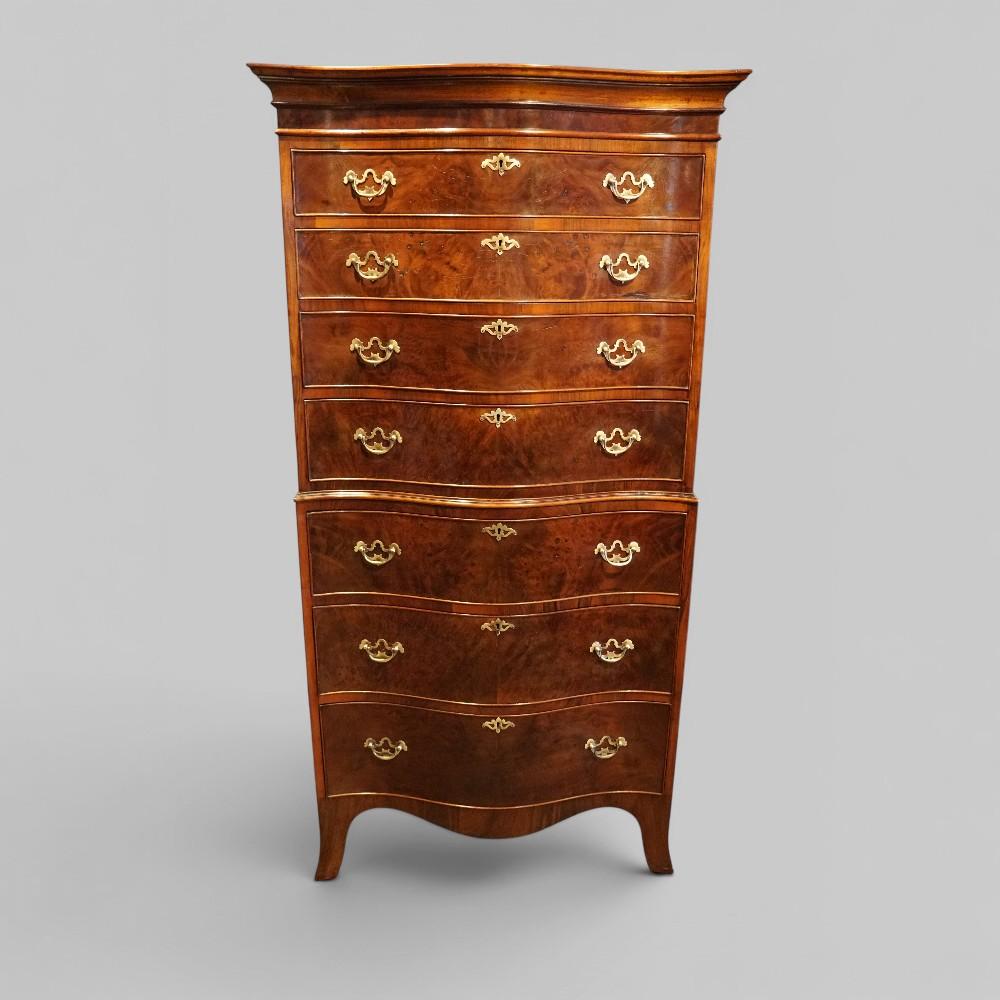 George V Walnut Serpentine Tallboy (1 of 8) George V Walnut Serpentine Tallboy (1 of 8)